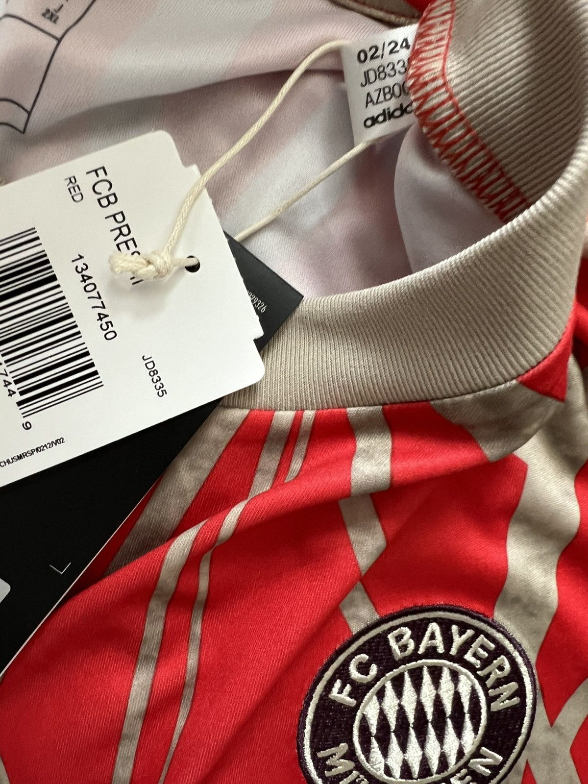Adidas Adidas Bayern Munich FC Pre-Match Shirt 24/25 Red Jersey Size US L / EU 52-54 / 3 - 6 Thumbnail