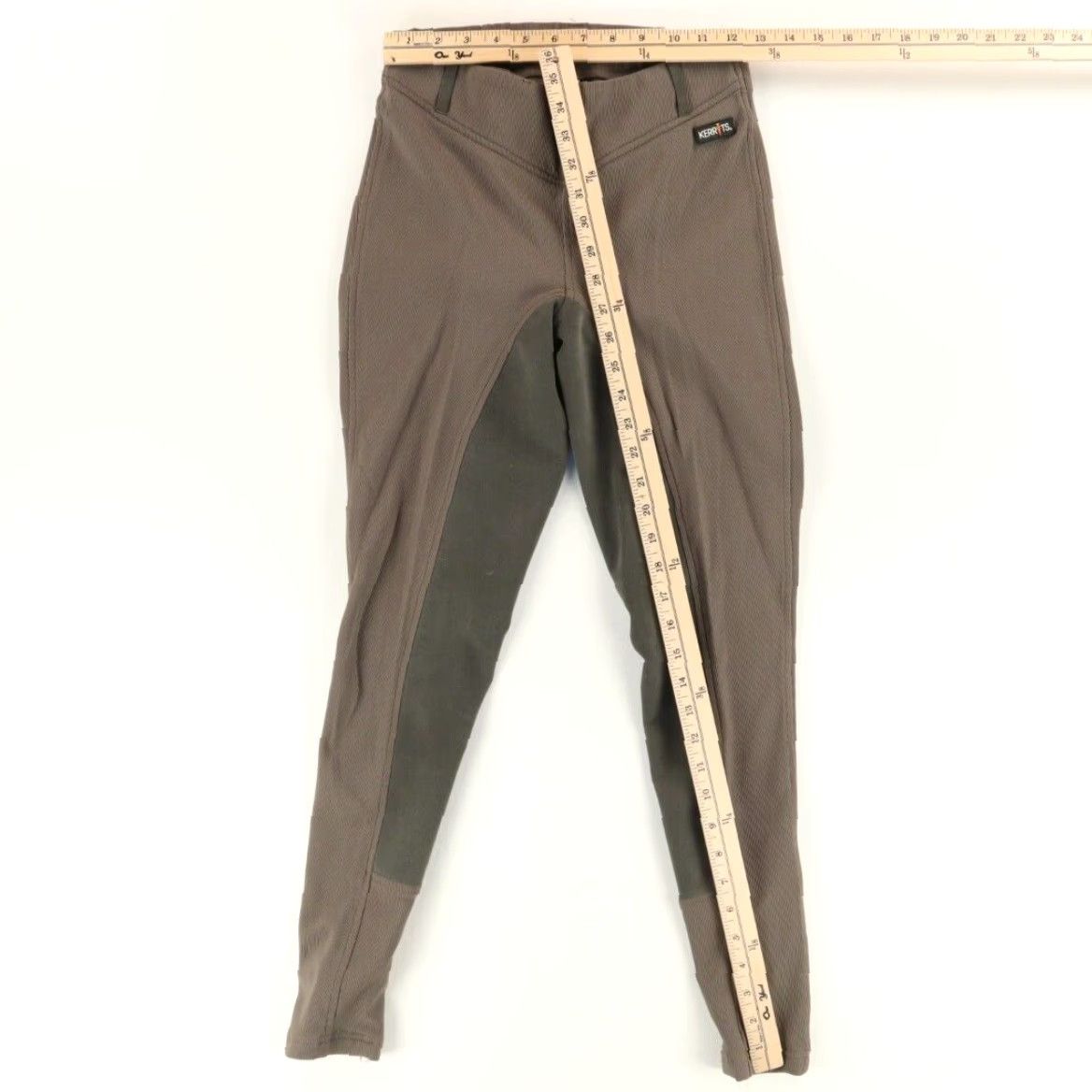Vintage Kerrits High Stretch Breeches Nylon Woven Leggings Pants Brown Women's M Shirt Slim Fit Indoor Activewear Breeches 27in Inseam 24in Waist Womens Size 32" / US 10 / IT 46 - 3 Thumbnail