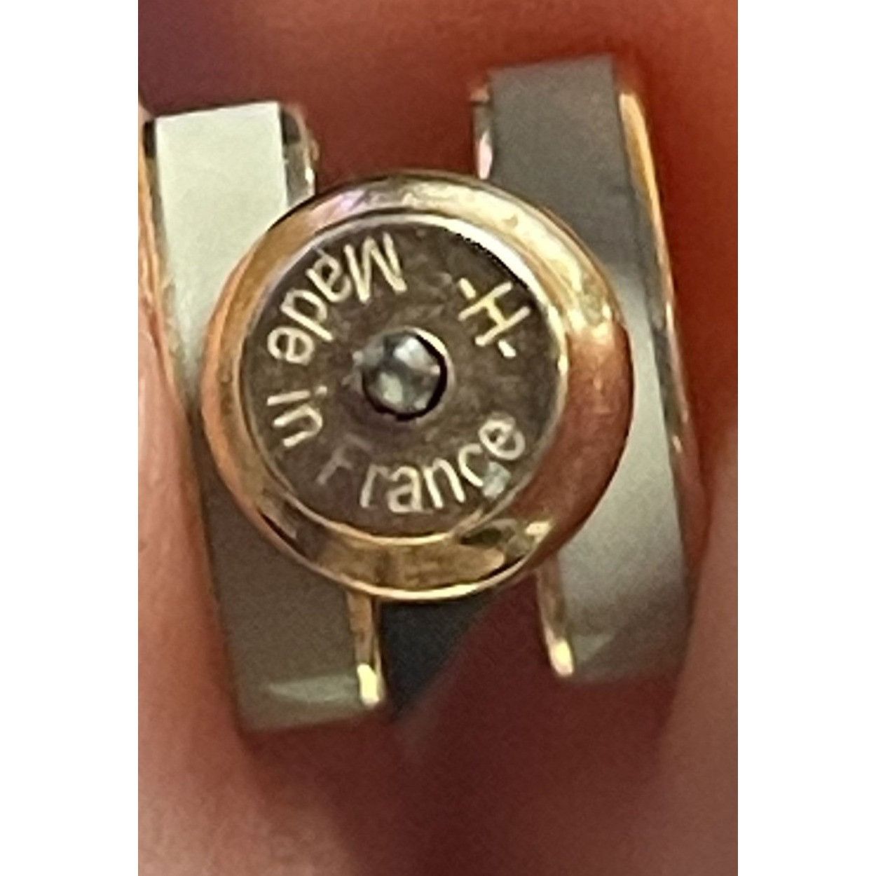 Hermes Hermès "H" Rose Gold & White Enamel Stud Earrings In Box Size ONE SIZE - 9 Thumbnail