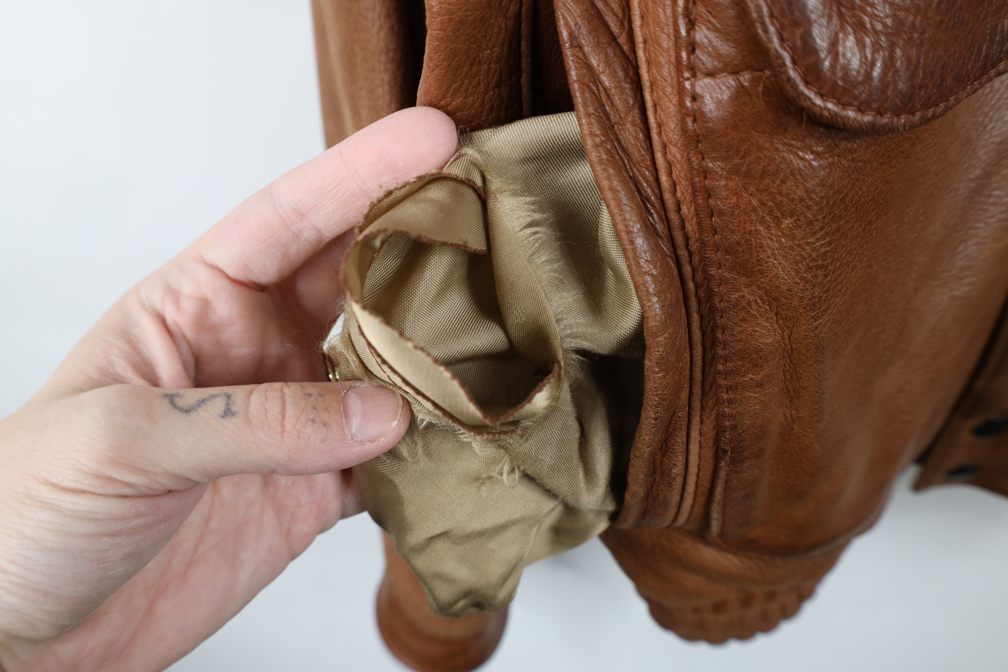 Vintage Vintage 70s Streetwear Wool Lined Leather Bomber Jacket USA Size US L / EU 52-54 / 3 - 6 Thumbnail