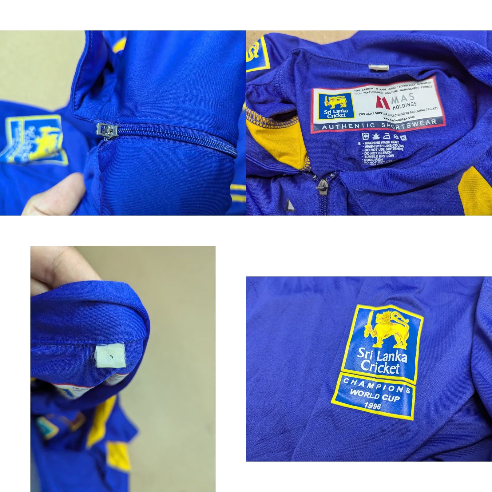 Vintage MAS SRI LANKA Cricket 1996 Championship Worldcup Jersey Mens Size L Short Sleeve T-Shirt Multicolor Polyester Sports Jersey Mens L Size US L / EU 52-54 / 3 - 8 Thumbnail