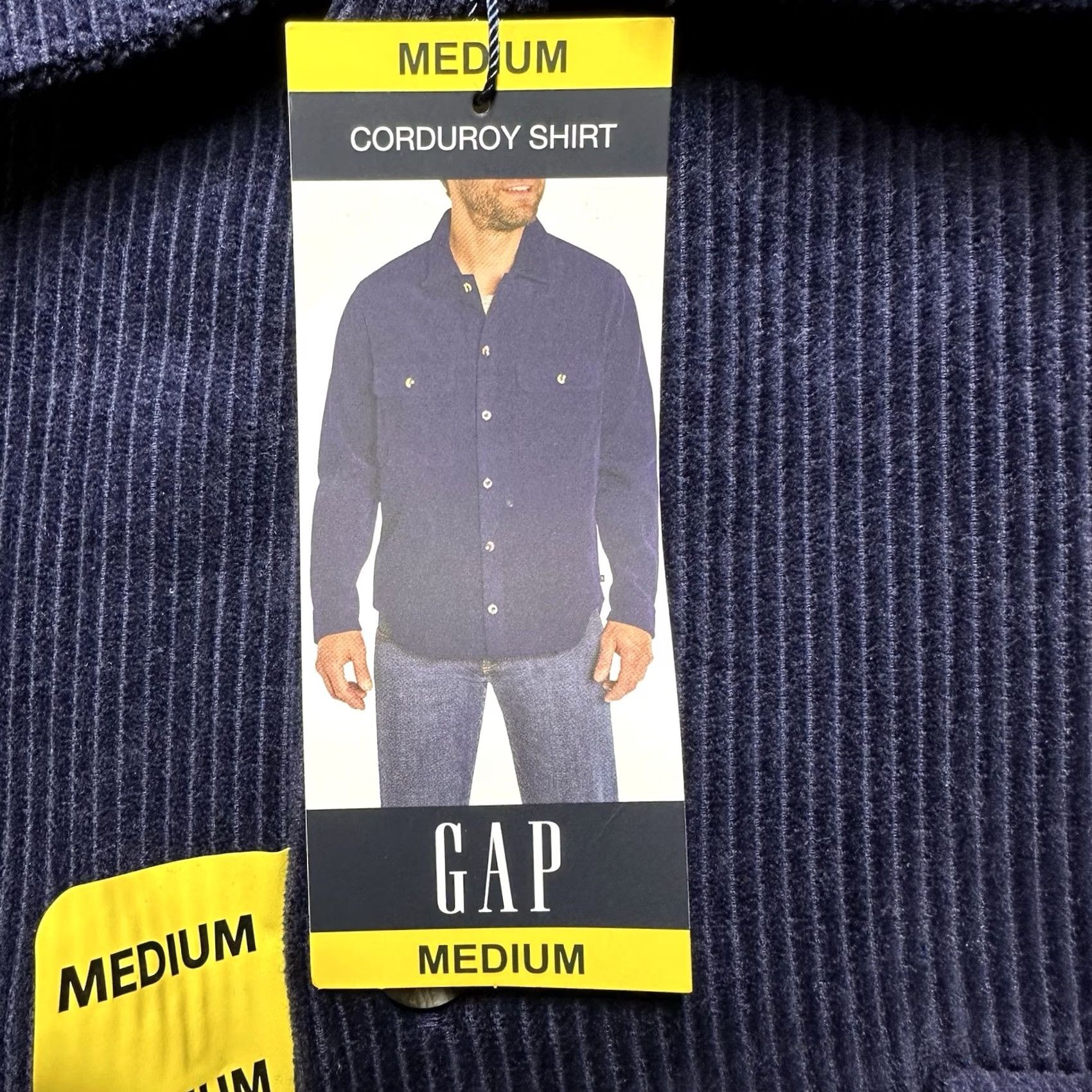 Gap GAP Shirt Mens Medium Eclipse Blue Corduroy Button Up Long Sleeve Size US M / EU 48-50 / 2 - 5 Thumbnail