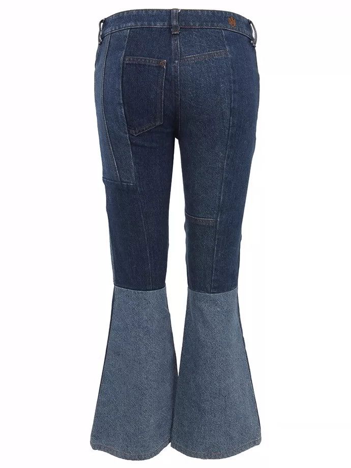 Alexander Mcqueen Denim stitched flared trousers