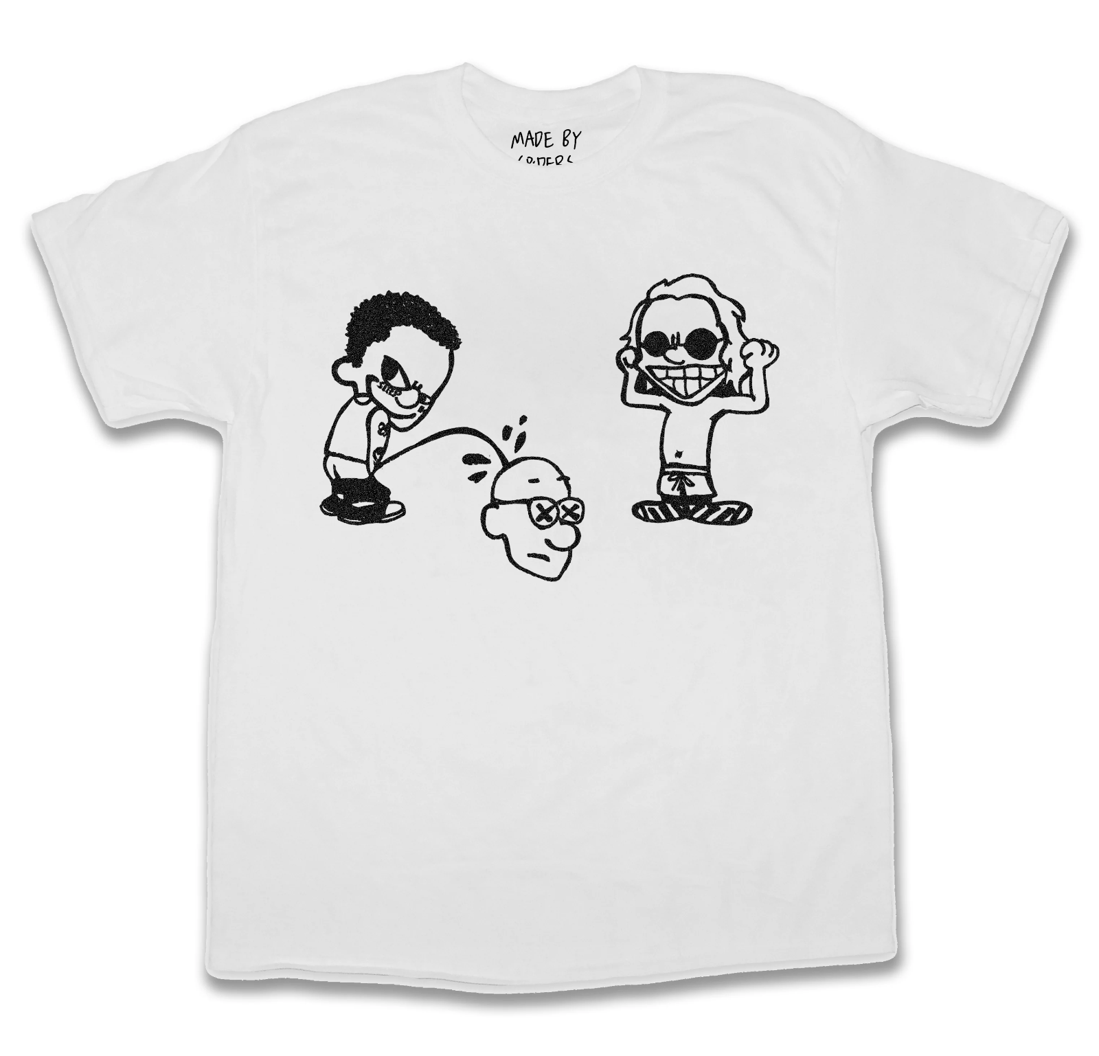 Image of Christ Dillinger & Sam Hyde Pee On Anthony Shirt in Black On White, Men's (Size XL)