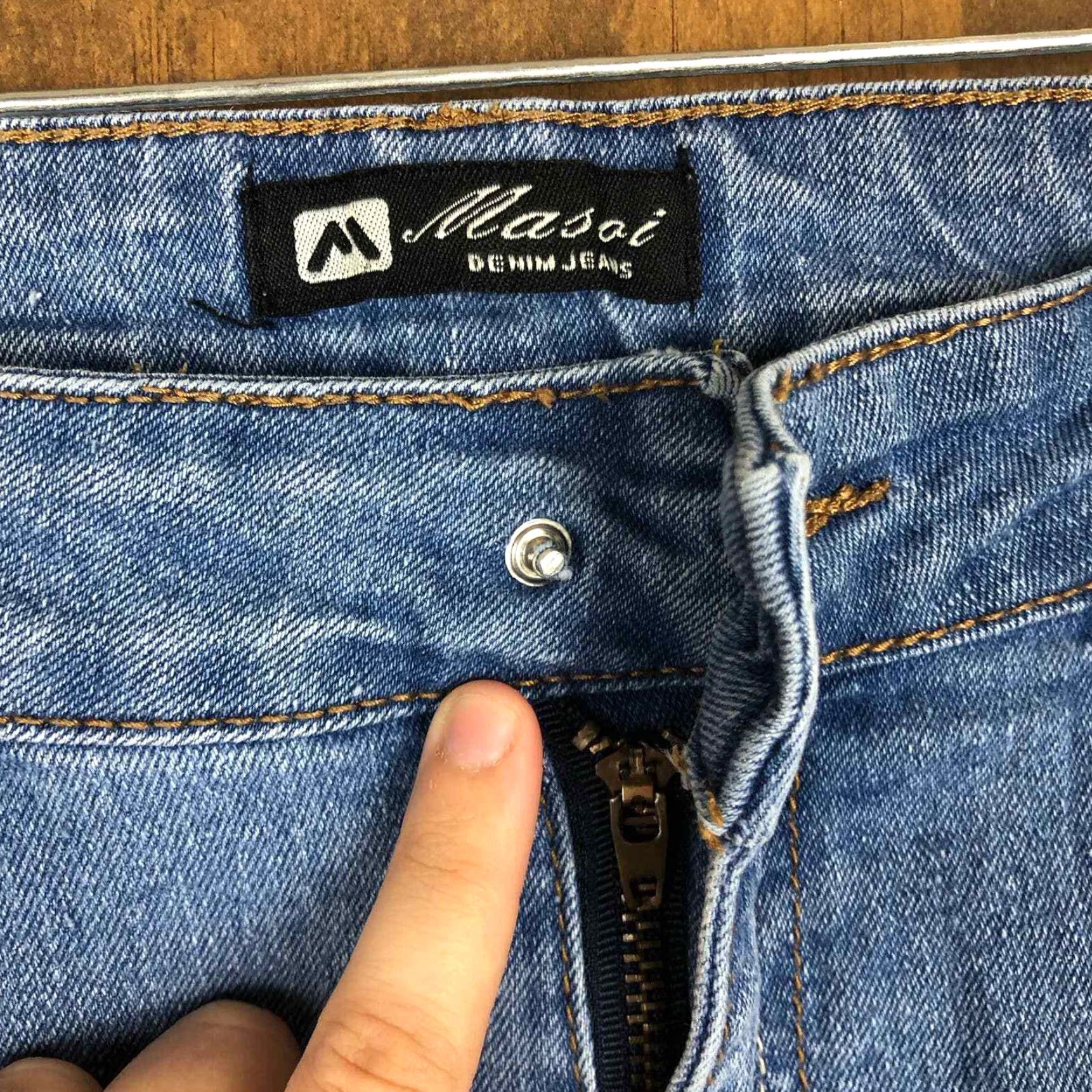 Denime Masoi Womens Jeans Blue Denim Skinny Leg Normcore Size 13 Jeans Women's Blue Denim Skinny Leg Masoi 13 Regular 5-Pocket Design Size 34" / US 12 / IT 48 - 7 Thumbnail