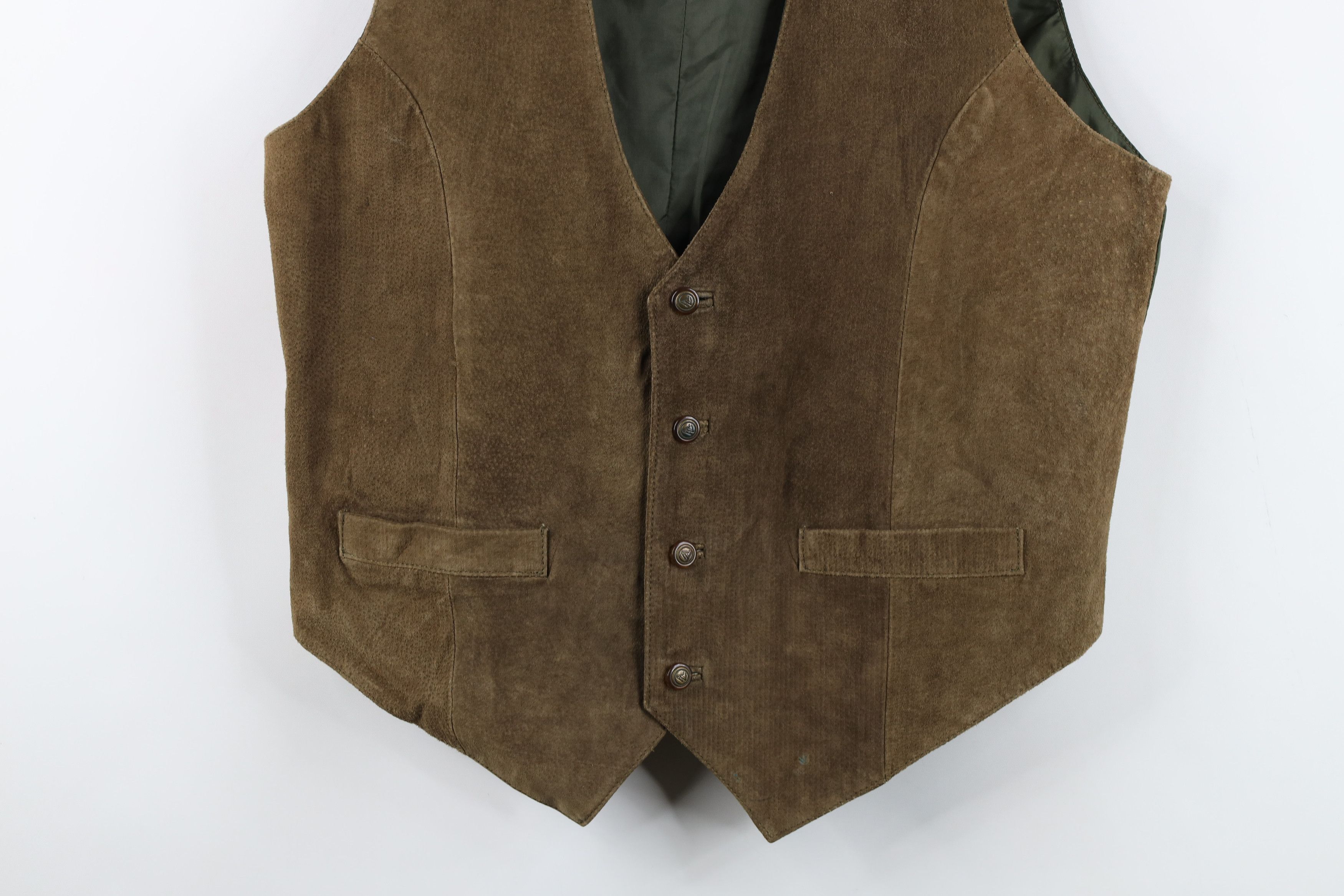 Vintage Vintage 90s Streetwear Buckle Back Suede Leather Vest Size US M / EU 48-50 / 2 - 3 Thumbnail