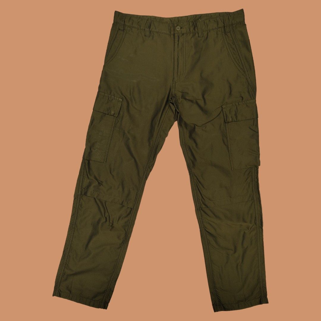 image of Issey Miyake Military Green Pants With Two Side Pockets, Men's (Size 36)