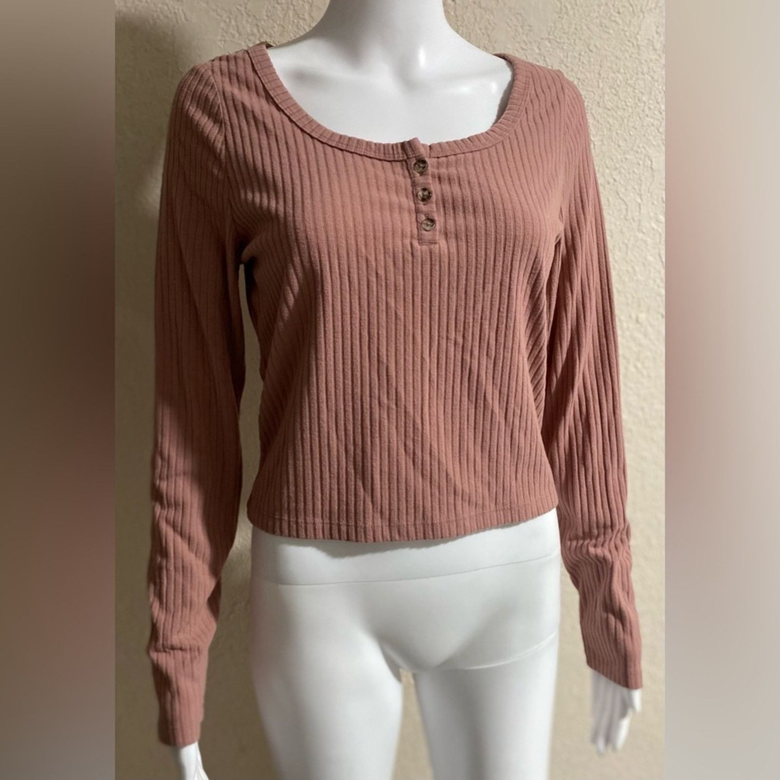 Other Wild Fable | Juniors Button Detail Long Sleeved Top | Medium Size M / US 6-8 / IT 42-44 - 1 Thumbnail