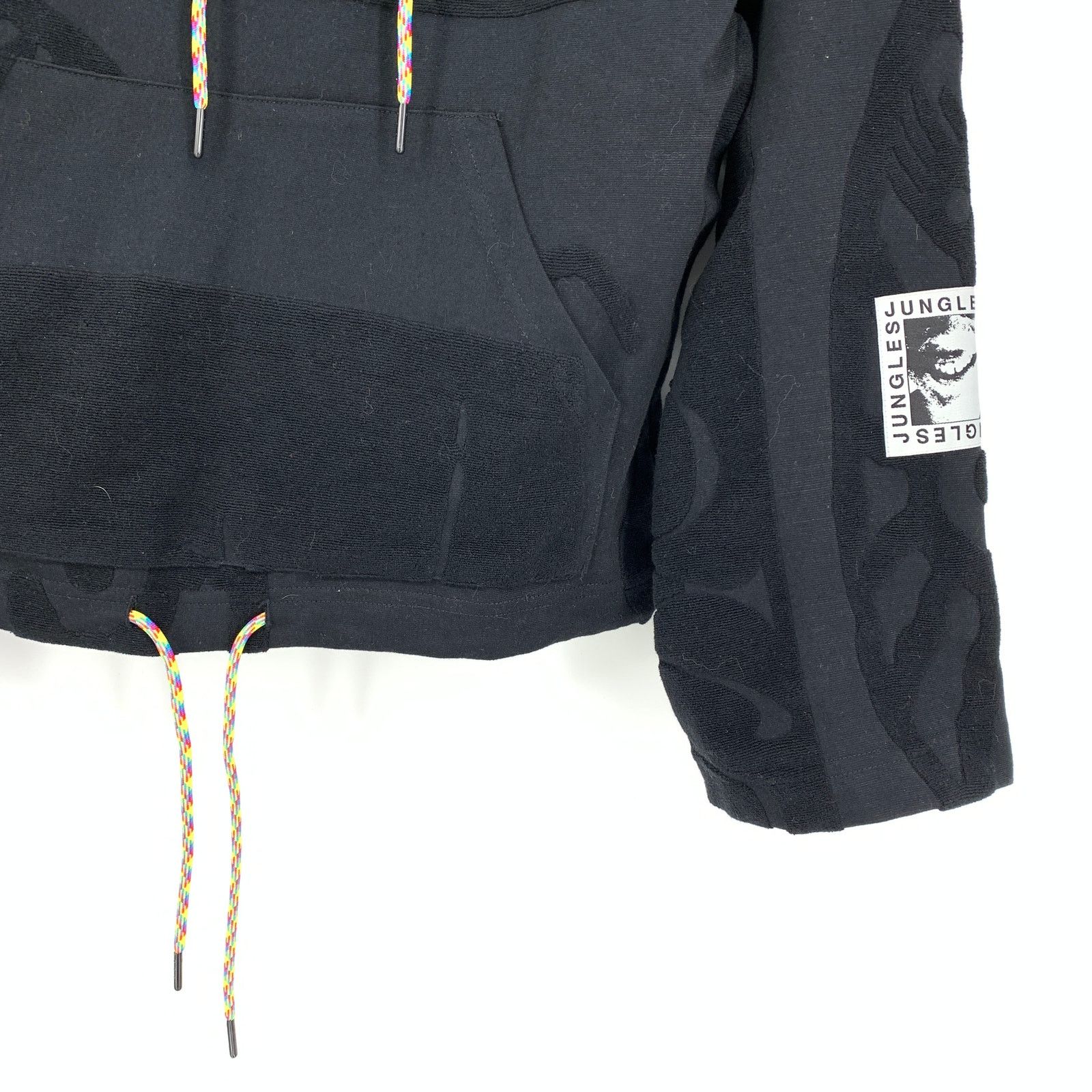 Jungles Jungles Towelling Hoodie Sweatshirt Mens S Black Terry Cloth Size US S / EU 44-46 / 1 - 5 Thumbnail