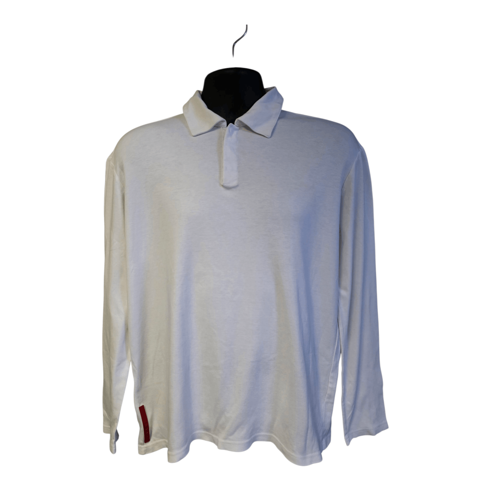Prada “Prada White LS Stretchable Polo Shirt Red Logo Patch” Size US L / EU 52-54 / 3 - 2 Thumbnail