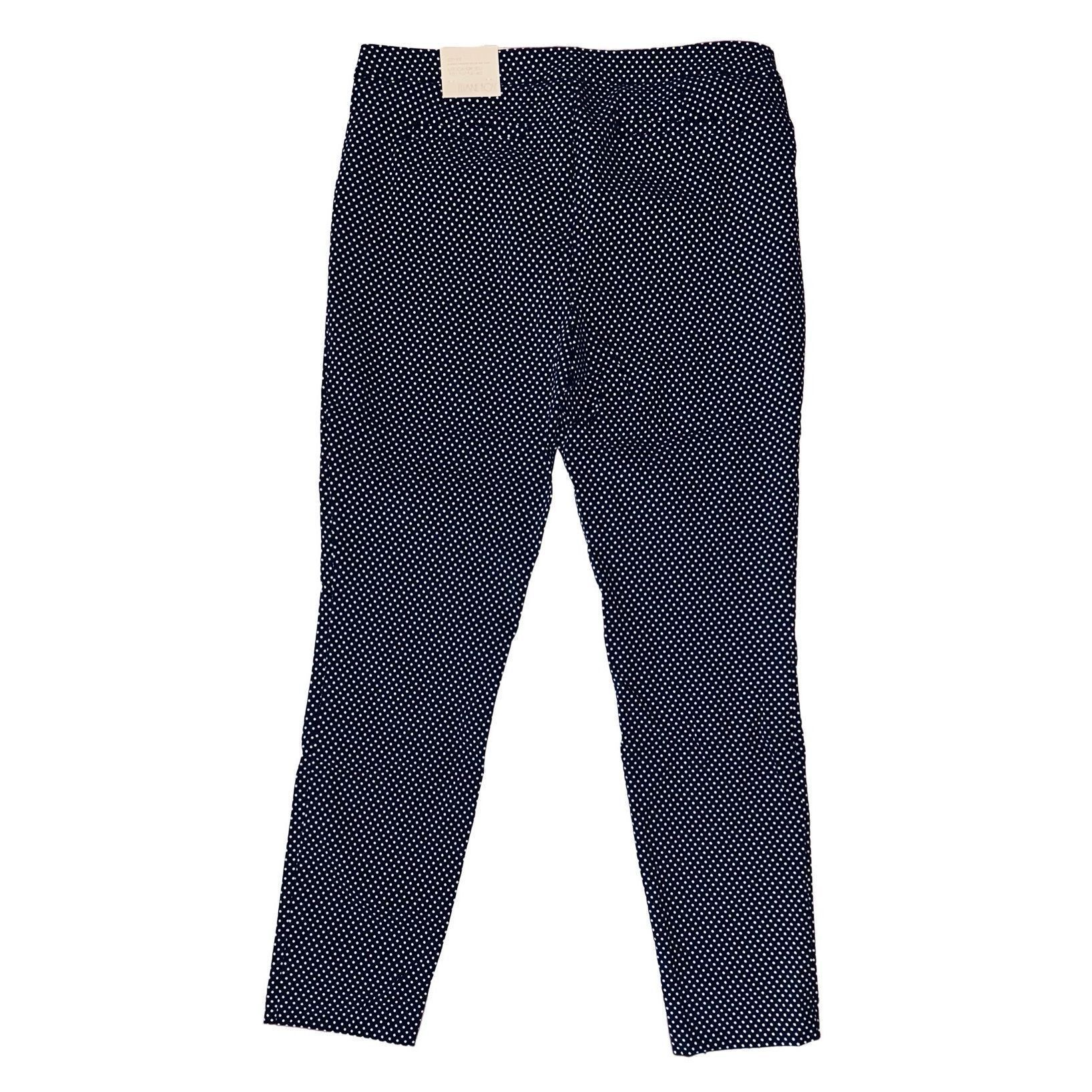 Other NWT Elaine Rose Womens Pants Size 10 Stretch Navy Blue Polka Size 32" / US 10 / IT 46 - 2 Thumbnail