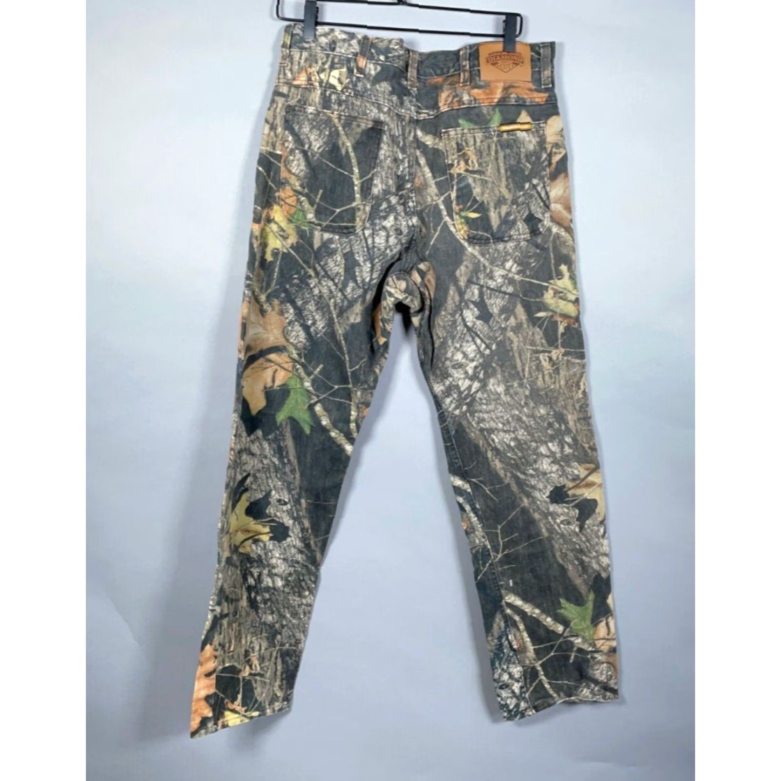 Vintage VINTAGE Diamond Cut Men's Jeans Camouflage 34 x 30 Mossy Oak Break Up Cotton Denim Straight 90s Retro Natural Size US 34 / EU 50 - 2 Thumbnail