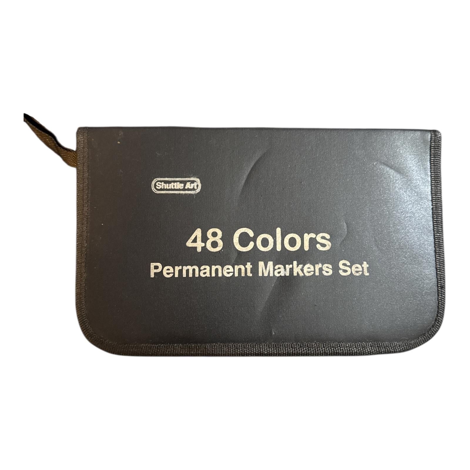 Other 48 Colors Permanent Markers Set with Drawing Pad in Carrying Size ONE SIZE - 3 Thumbnail
