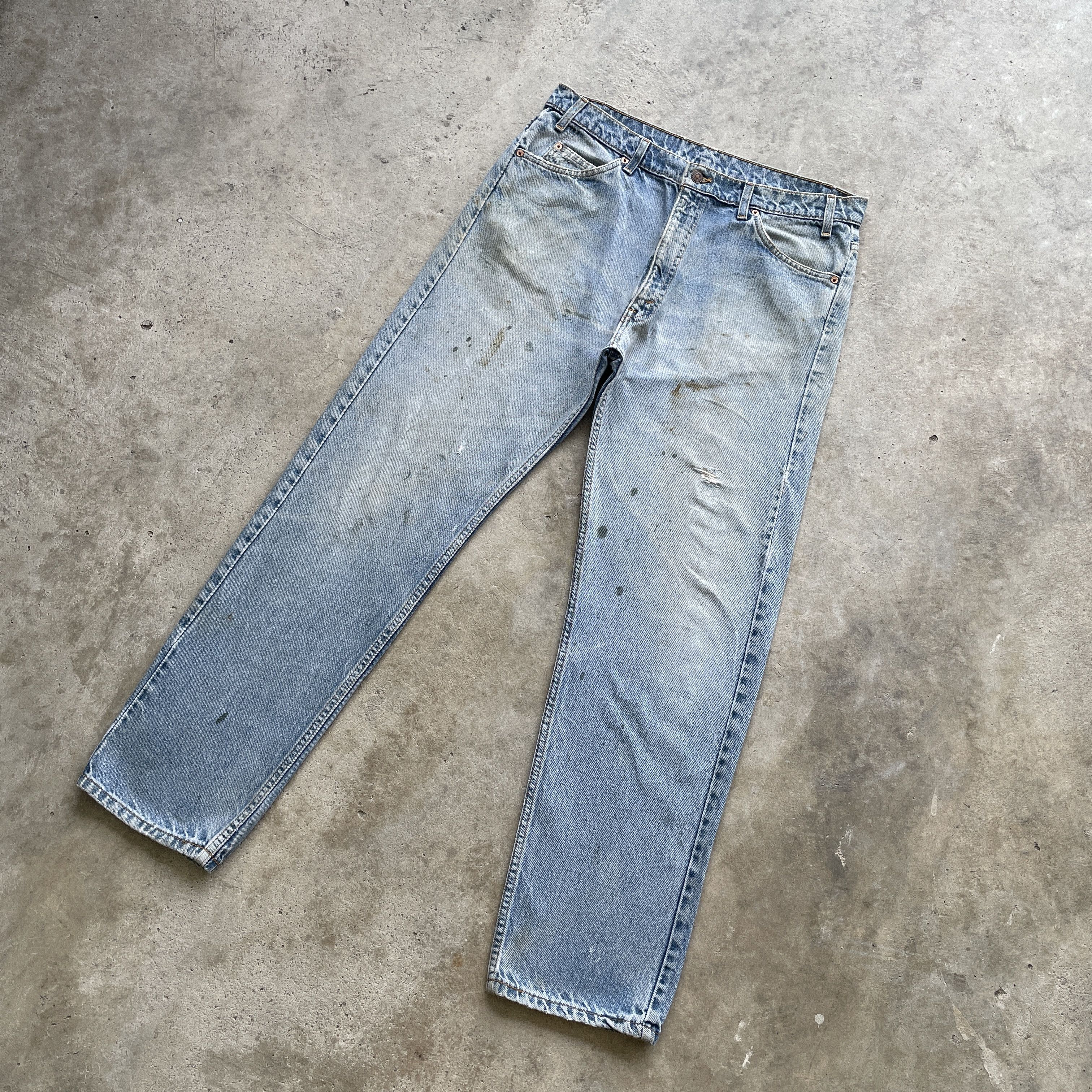Levi's × Levi's Vintage Clothing 90s VINTAGE LEVI’S ORANGE TAG USA THRASHED JEANS FADED W36 Size US 36 / EU 52 - 1 Thumbnail