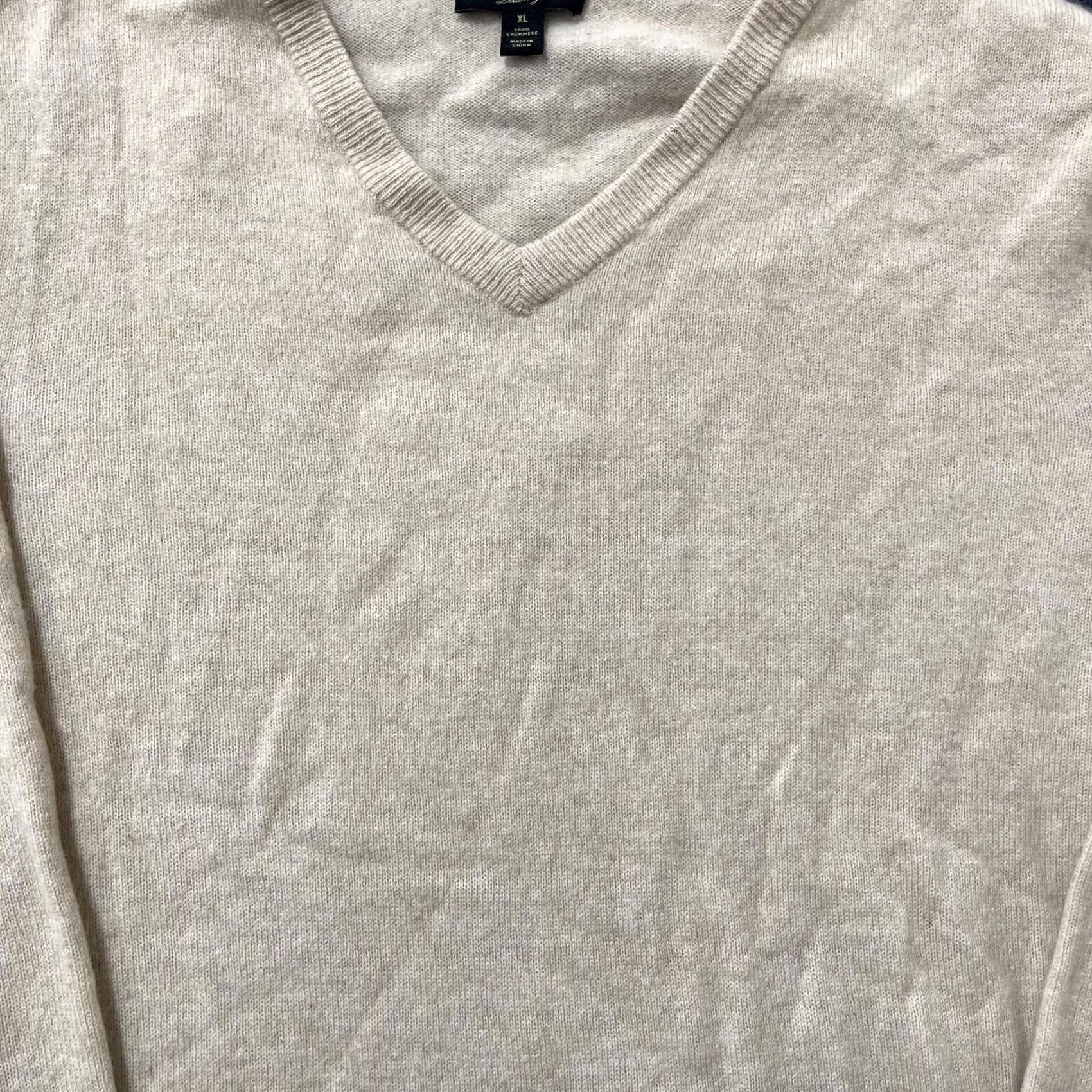 Club Room Club Room Mens XL Beige Solid 100% Cashmere V-Neck Knit Pullover Sweater Size US XL / EU 56 / 4 - 2 Thumbnail