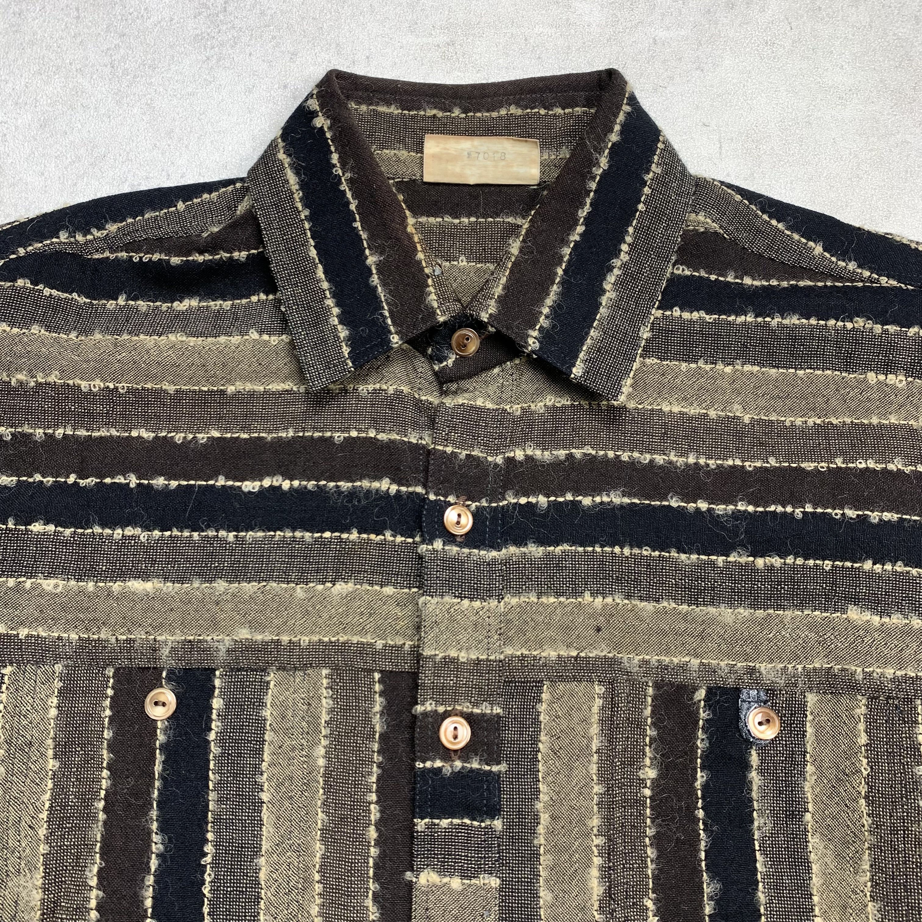 Japanese Brand Vintage Hardlion Rock Tokyo Cut and Sew Button Up Wool Shirt Size US M / EU 48-50 / 2 - 4 Thumbnail