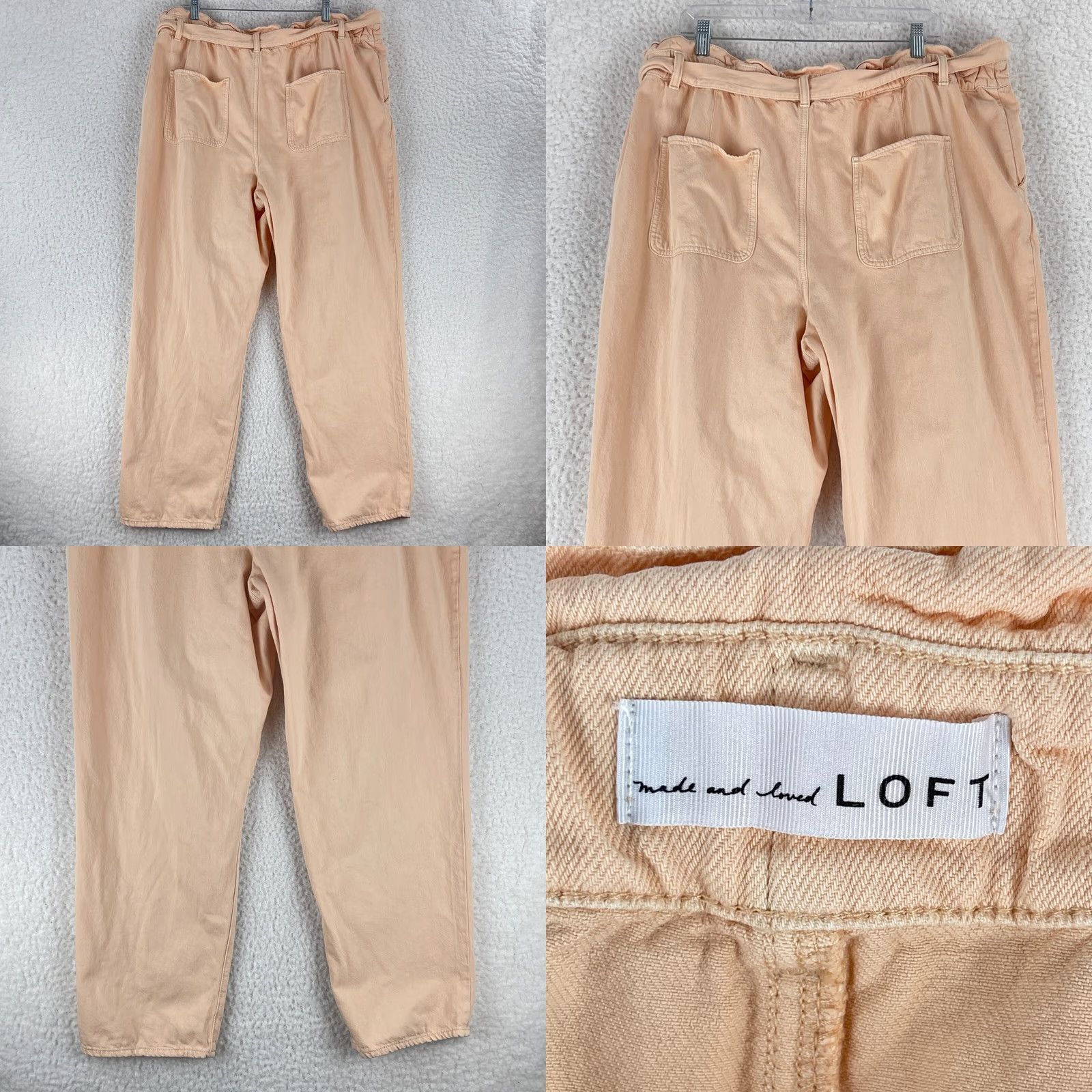 Loft LOFT Peach Denim Tapered Jeans Womens Size 16 High Rise Button Front Casual 5-Pocket Cotton Spandex Regular Rise Jeans Size 38" / US 16 / IT 52 - 9 Thumbnail