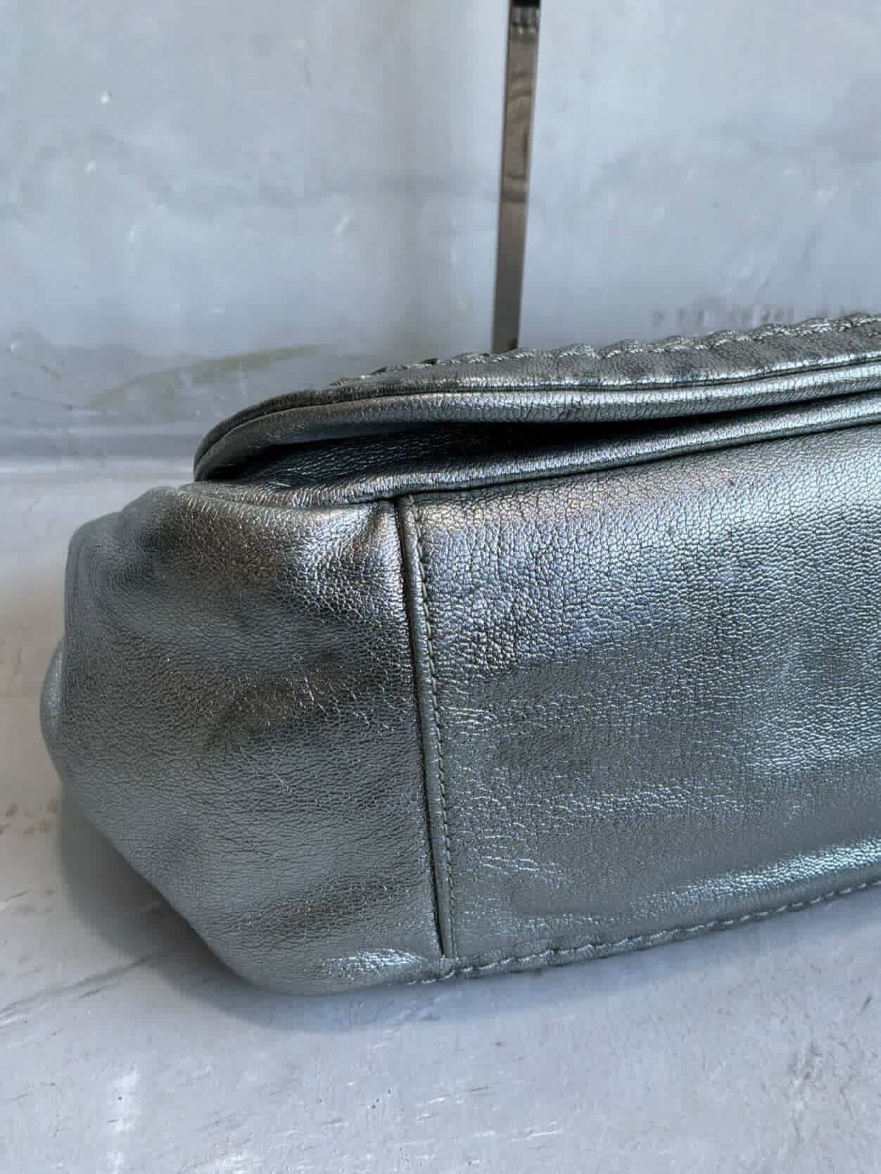 Chanel 2006 Chanel - Metallic Silver - Accordion Flap Chain Bag Size ONE SIZE - 9 Thumbnail