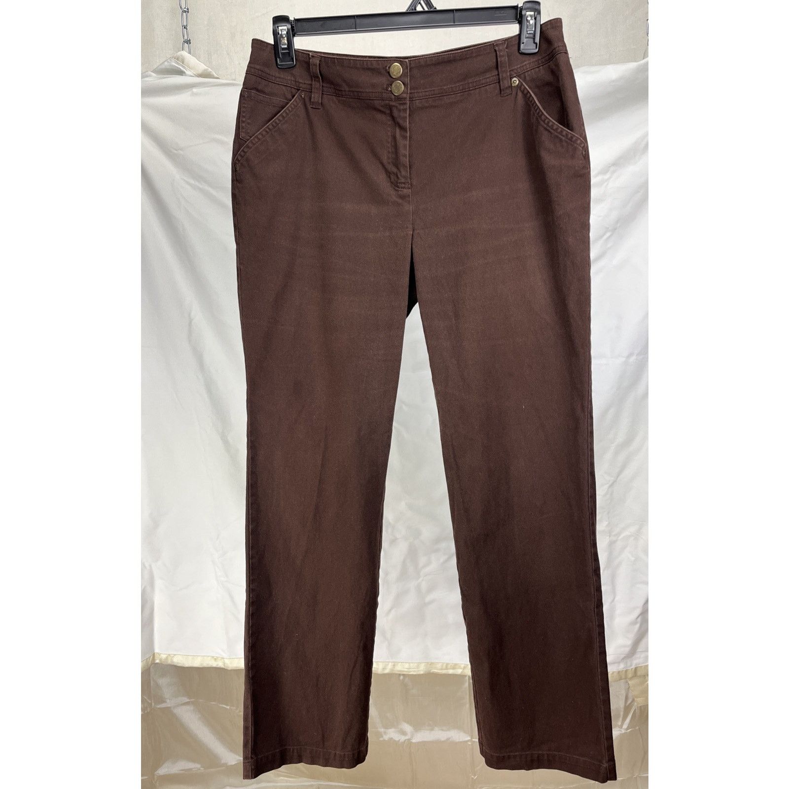 Jones New York WOMEN'S JONES NY SPORT STRETCH CORDUROY BROWN PANTS SIZE 10 Size 32" / US 10 / IT 46 - 2 Thumbnail