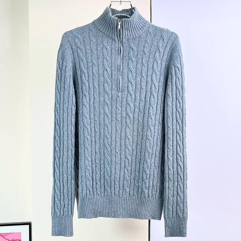 Loro Piana Loro Piana Navy Stand Collar Cashmere Sweater Size US M / EU 48-50 / 2 - 1 Thumbnail