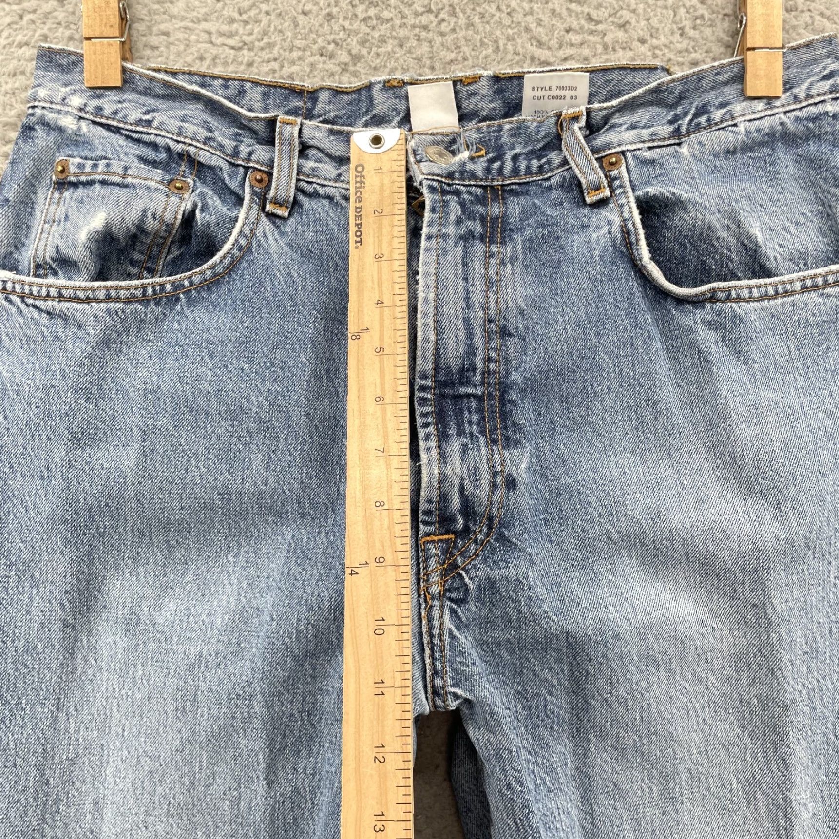 Lucky Brand VINTAGE Lucky Brand Jeans 32x31 Dungaree Slim USA Denim 90's Streetwear Jeans Mens Blue Slim 32 in 5-Pocket Design USA Cowboy Western Workwear Size US 33 - 5 Thumbnail
