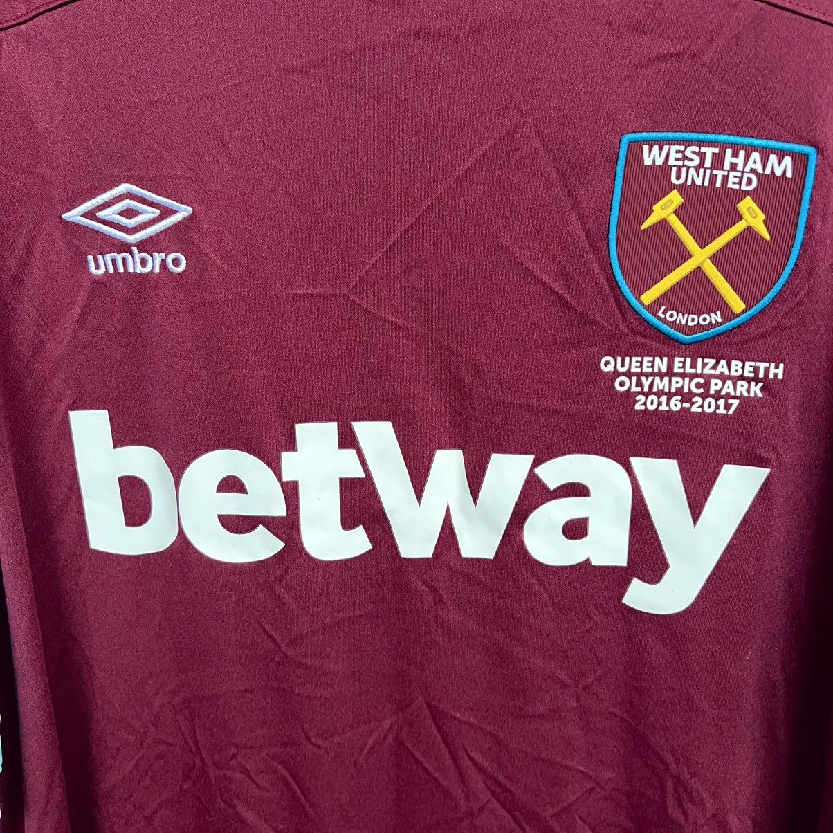 Umbro WEST HAM UNITED FC 2016 2017 HOME SHIRT UMBRO JERSEY SOCCER Size US XXL / EU 58 / 5 - 5 Thumbnail