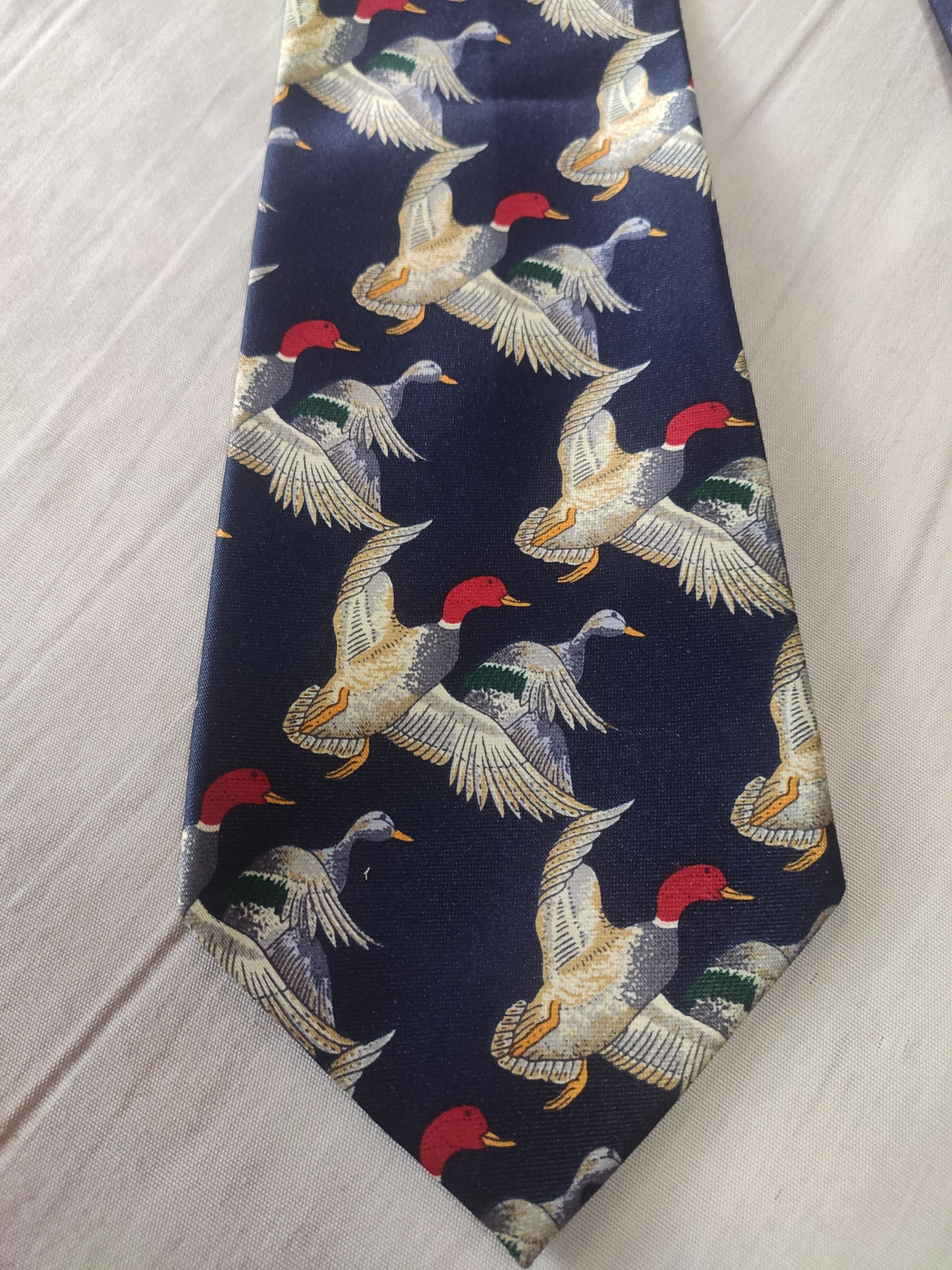 Designer × Vintage RENE CHAGAL Flying Duck's Handmade Necktie / Tie Size ONE SIZE - 3 Thumbnail