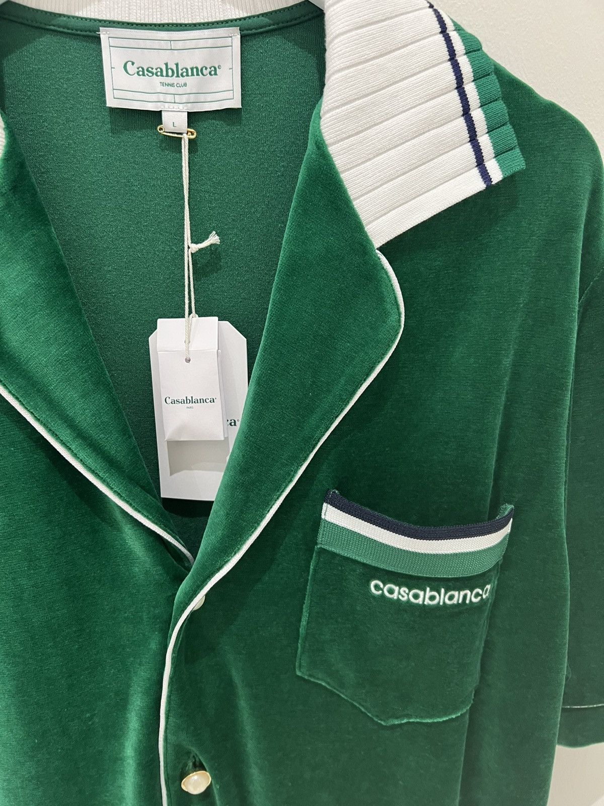 Casablanca Casablanca Velour Green Shirt Size S Size US S / EU 44-46 / 1 - 7 Thumbnail