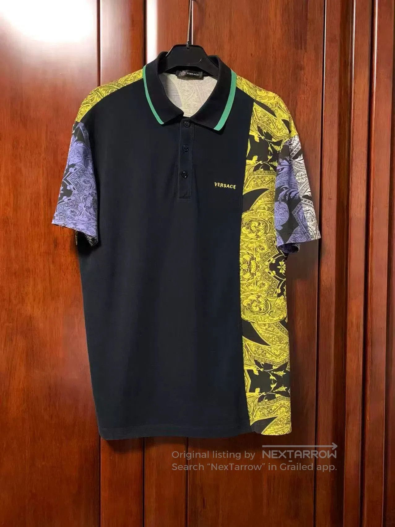 Versace Men's Polo Shirt with Logo Embroidery.