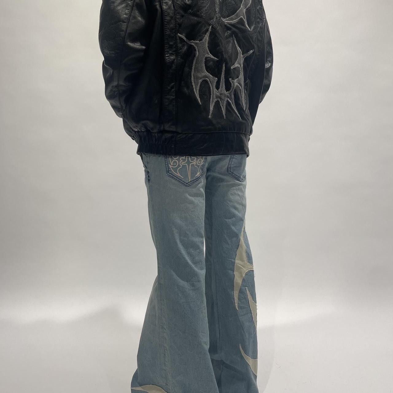 Japanese Brand × Vintage Vintage embroidered baggy flared hip hop jeans Size US 30 / EU 46 - 3 Thumbnail