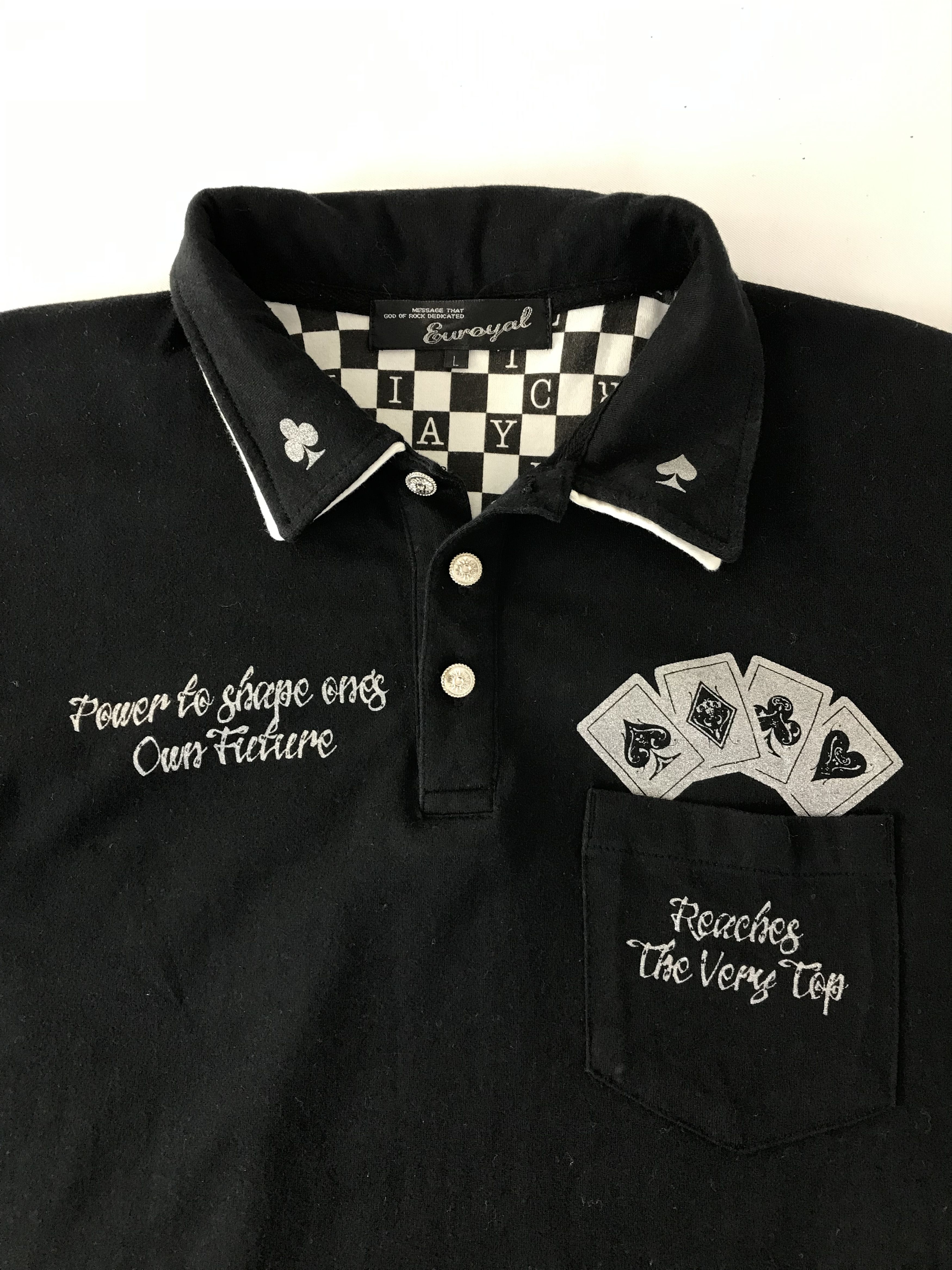 Japanese Brand Vintage Euroyal Printed Skull The Back Side Polo shirt Size US M / EU 48-50 / 2 - 4 Thumbnail