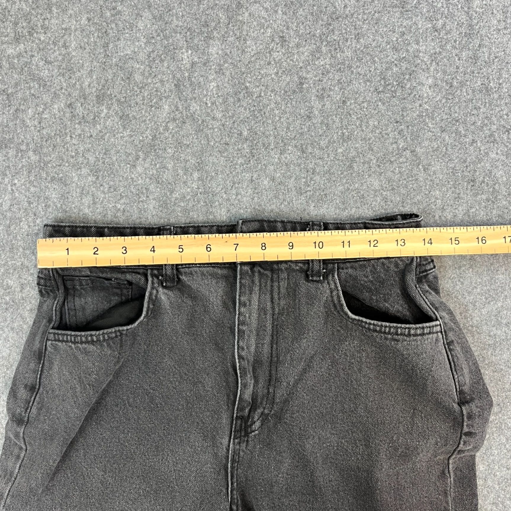 Vintage I Saw It First Womens Jeans Relaxed Baggy Straight W28 L32 Grey High Waist Denim 5-Pocket Shirt Womens Jeans England UK8 Vintage No Pattern Jeans Size 30" / US 8 / IT 44 - 7 Thumbnail