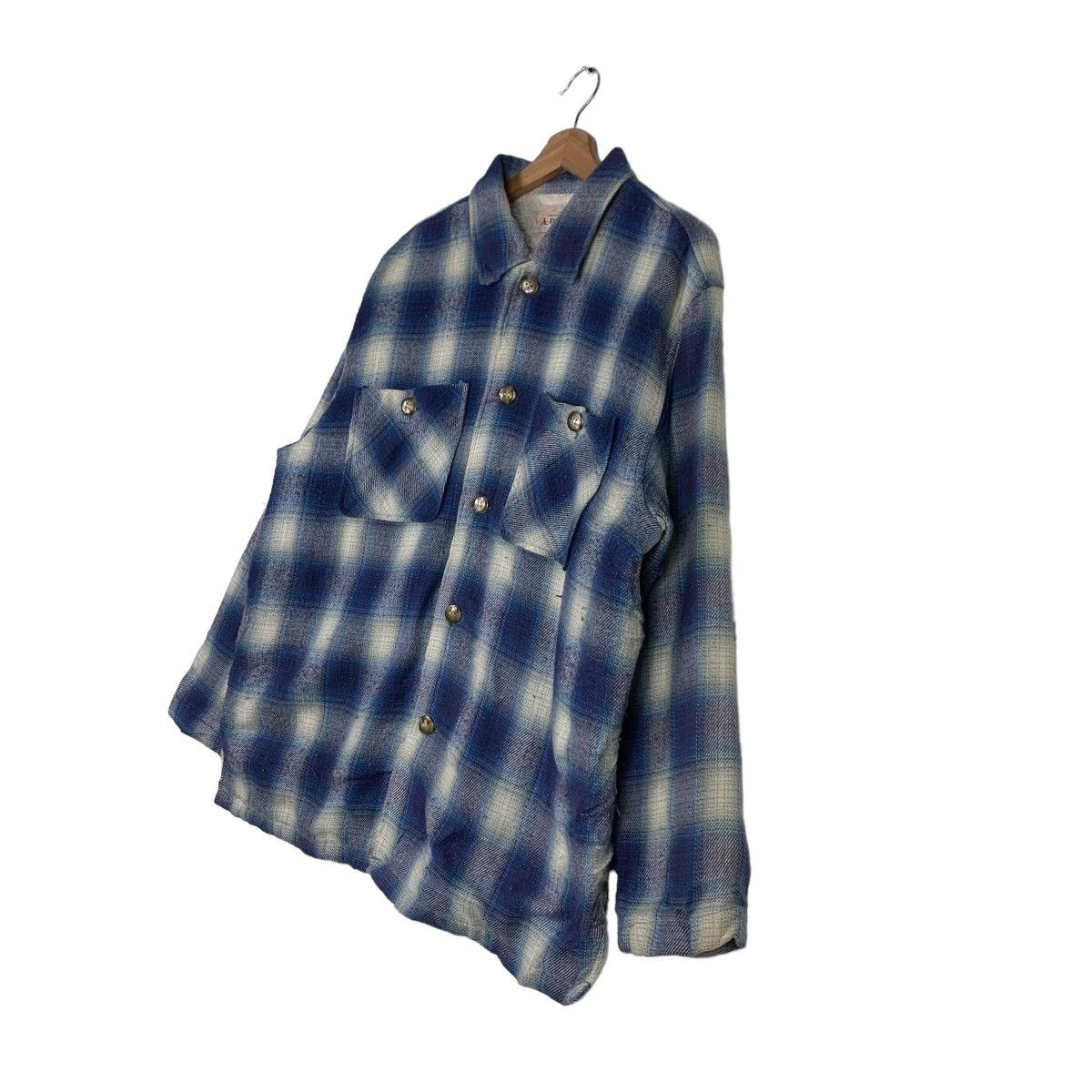 Flannel Mc. BRIDGE Shadow Plaid Sherpa Flannel #0219-C10 Size US M / EU 48-50 / 2 - 2 Thumbnail