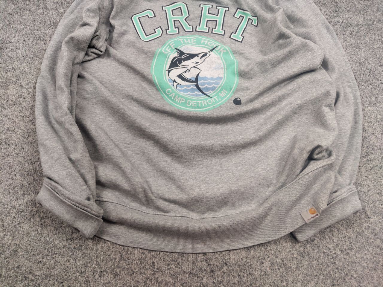 Carhartt Vintage Carhartt Camp Detroit Fish Logo Gray Sweatshirt Size US M / EU 48-50 / 2 - 6 Thumbnail