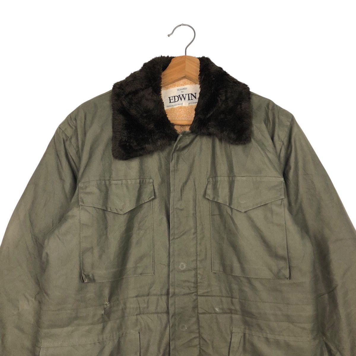 Edwin 📌Vintage Military Chore Work Jacket Edwin Blanket Fleece Size US M / EU 48-50 / 2 - 4 Thumbnail