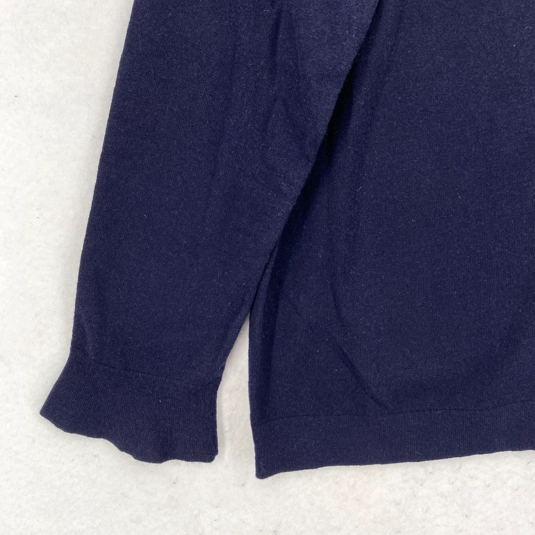 Talbots Talbots Navy Lambswool Blend Pullover Sweater Women's XL Ruffle Cuff Crew Neck Pullover Size XL / US 12-14 / IT 48-50 - 2 Thumbnail