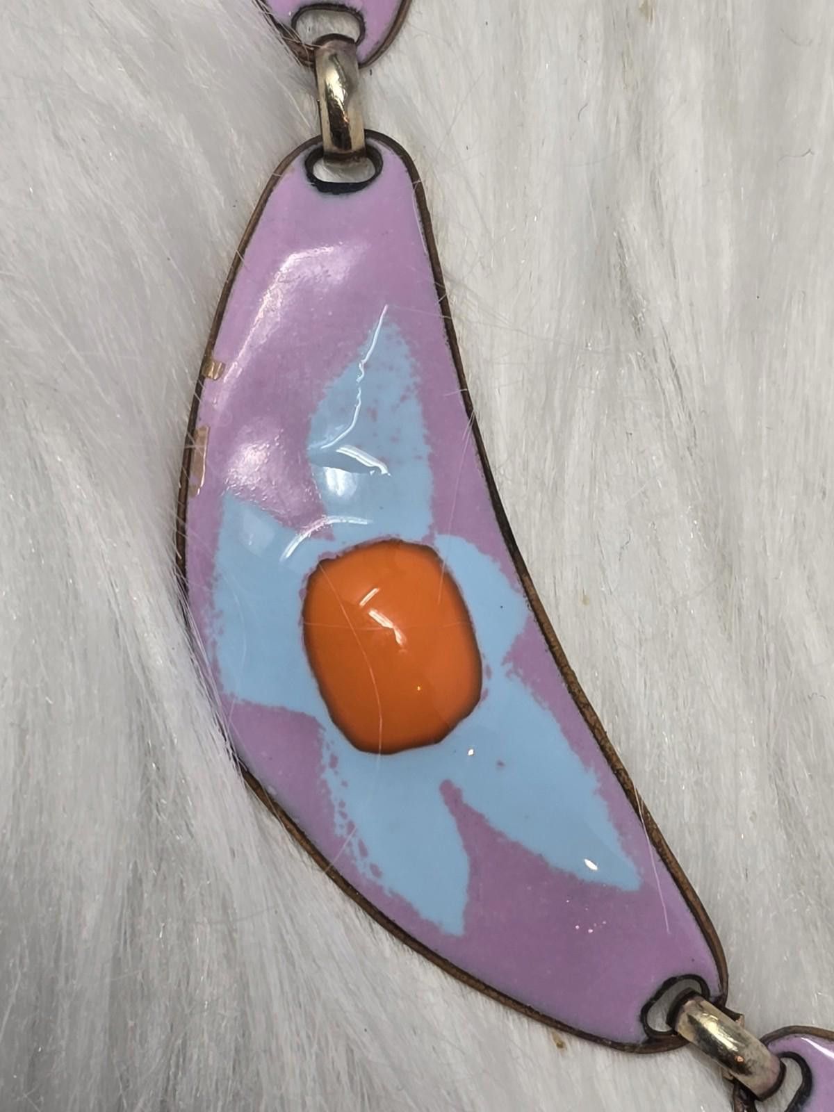 Other Vintage Kay Denning Enamel Flower Necklace Size ONE SIZE - 4 Thumbnail