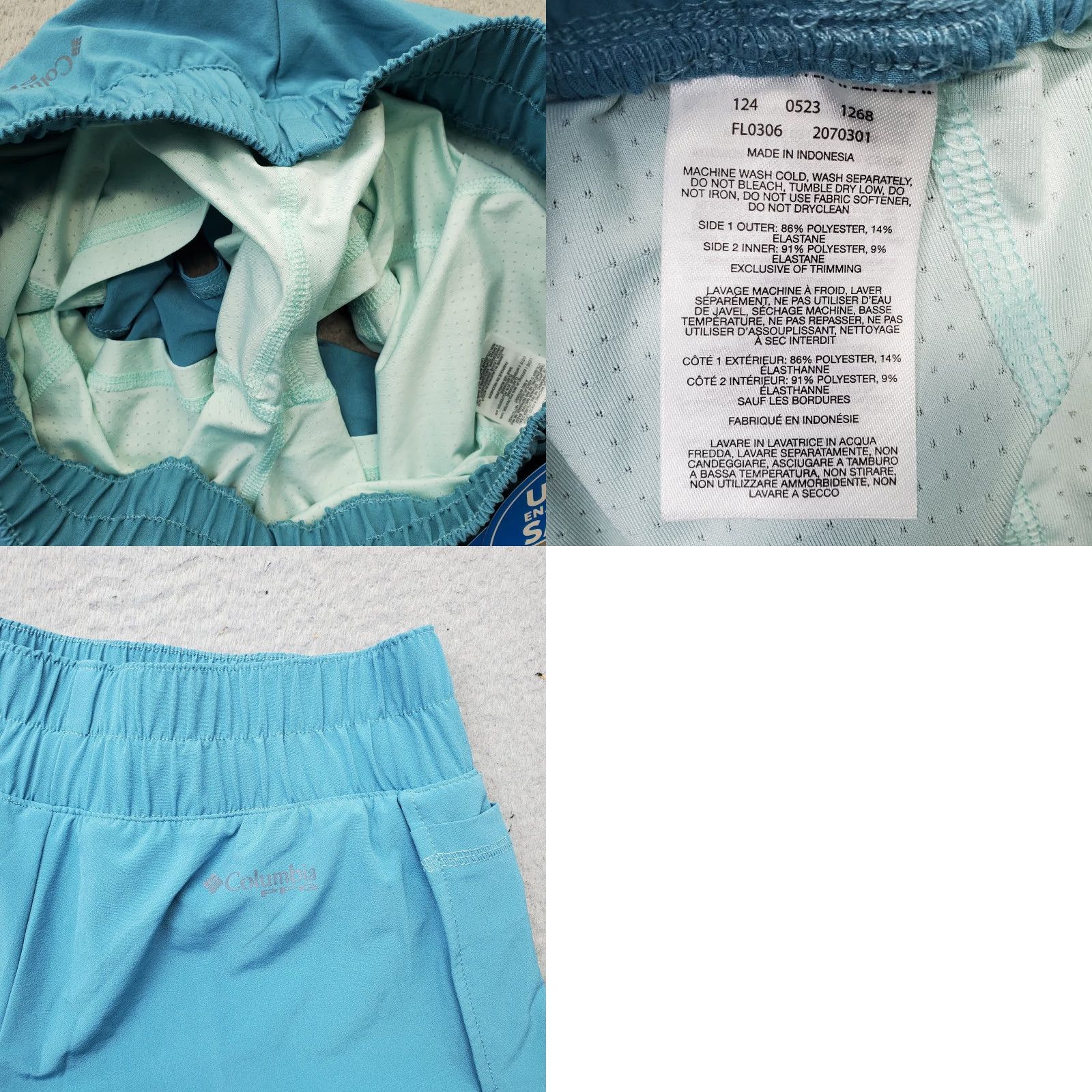 Vintage Columbia Womens Tidal Light Lined Shorts XS Blue UPF 30 Pull-On Size 26" / US 2 / IT 38 - 8 Thumbnail