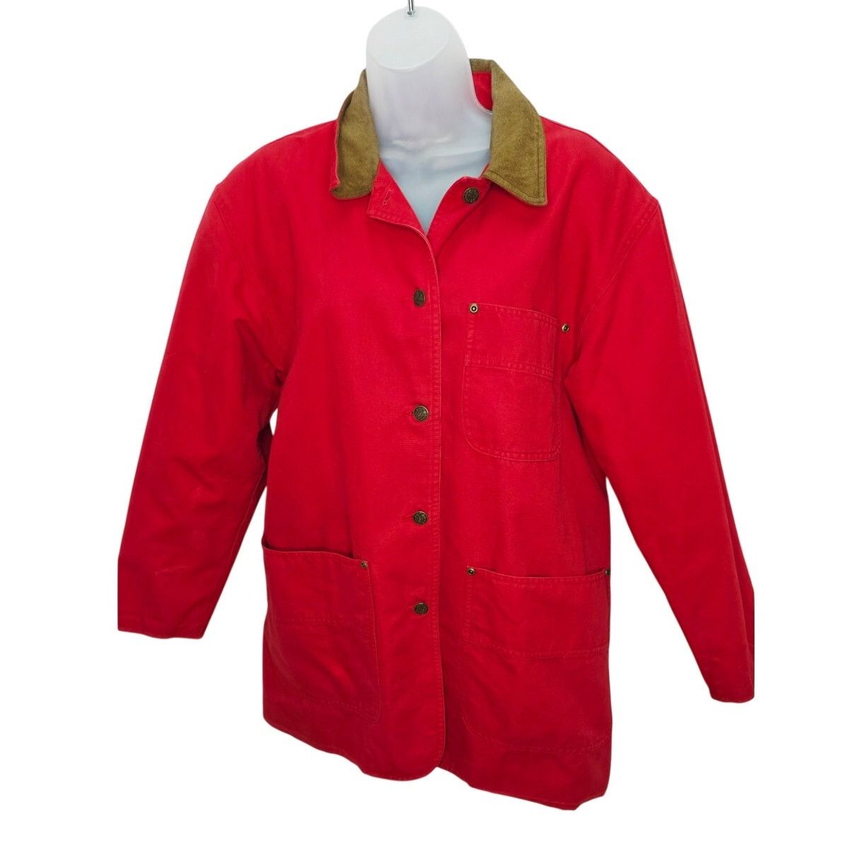 Other Vintage David Brooks Red Cotton Barn Coat Plaid Lining Size M / US 6-8 / IT 42-44 - 1 Thumbnail