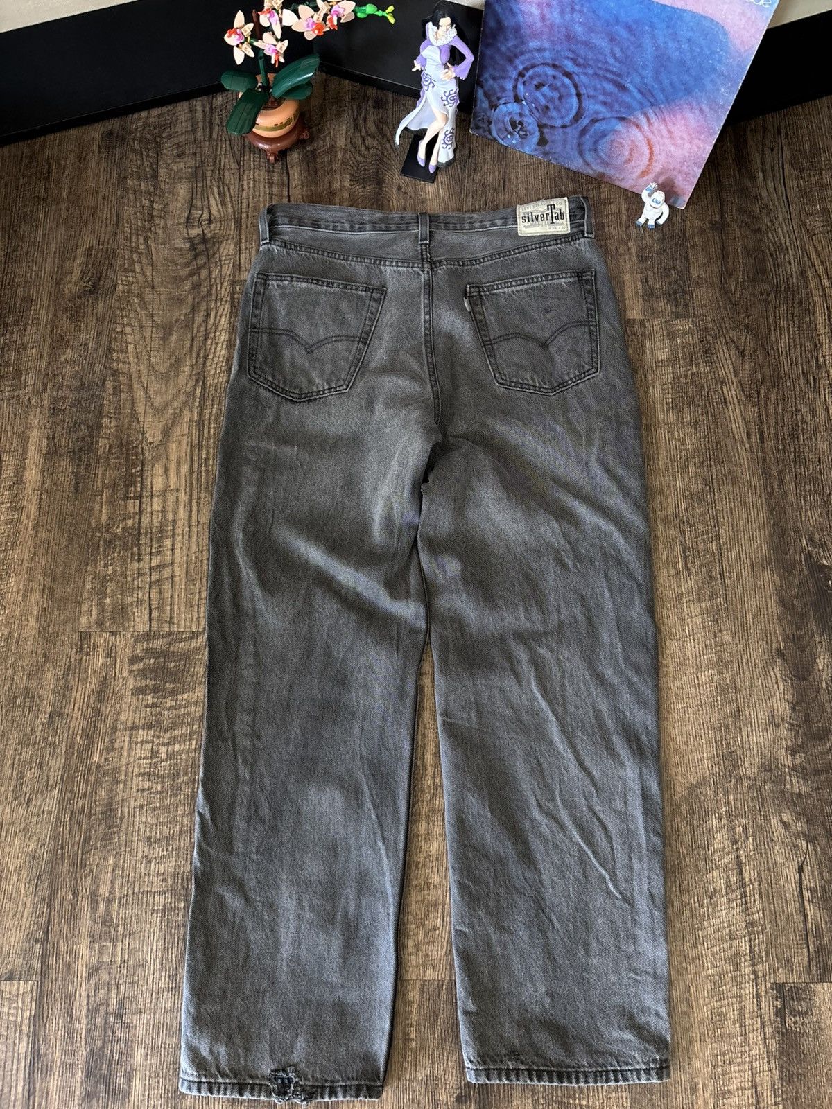 Levi's Vintage Clothing Y2k Levis Silver Tab 33x32 Loose Fit Black Denim Jeans Size US 33 - 5 Thumbnail