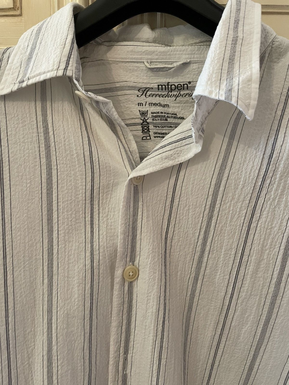 Mfpen Mfpen Exact striped shirt milk | Grailed