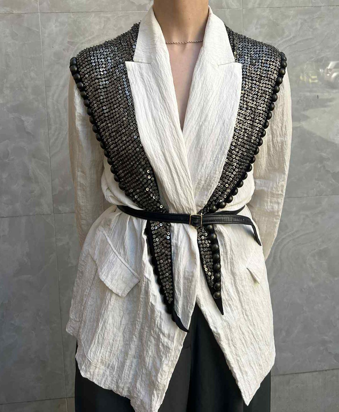 Isabel Marant Isabel Marant Pisa Silk & Brass Metal Studded Scarf Size ONE SIZE - 8 Thumbnail