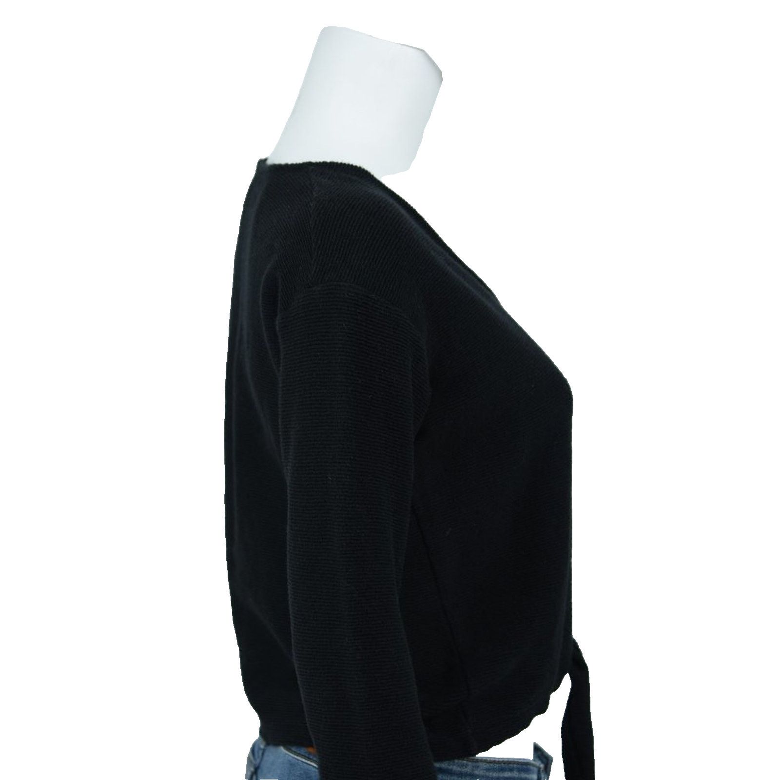 Madewell Madewell Cropped Knit Black Long Sleeve Sweater Size Small Size S / US 4 / IT 40 - 3 Thumbnail