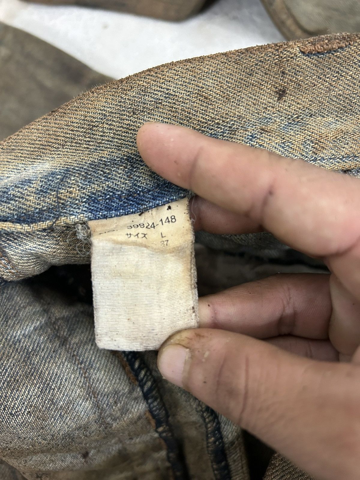 GOSTAR DE FUGA Vintage Normanbros Japan Double Waist Mud Washed Dirty Size US 31 - 22 Thumbnail