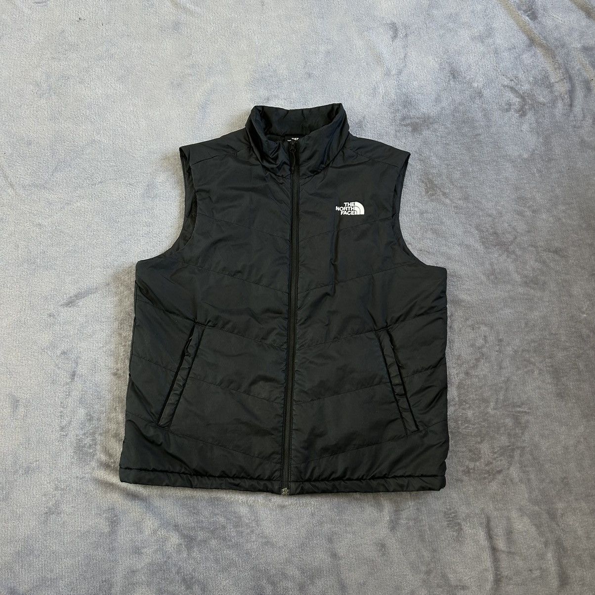 image of The North Face Mini Logo Embriordery Black Zip Vest, Men's (Size Large)