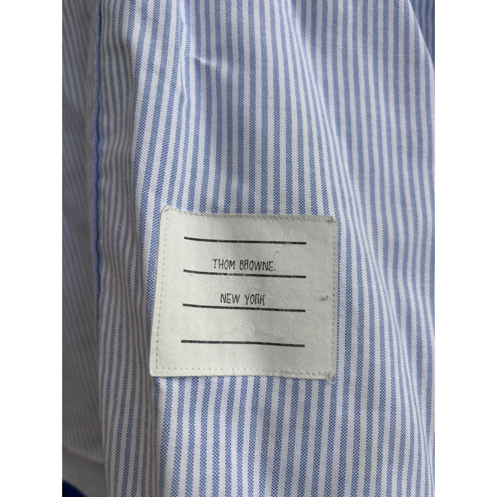 Thom Browne Thom Browne Blue Pinstripe LS Button Down – Size 5 XXL Size US XXL / EU 58 / 5 - 4 Thumbnail
