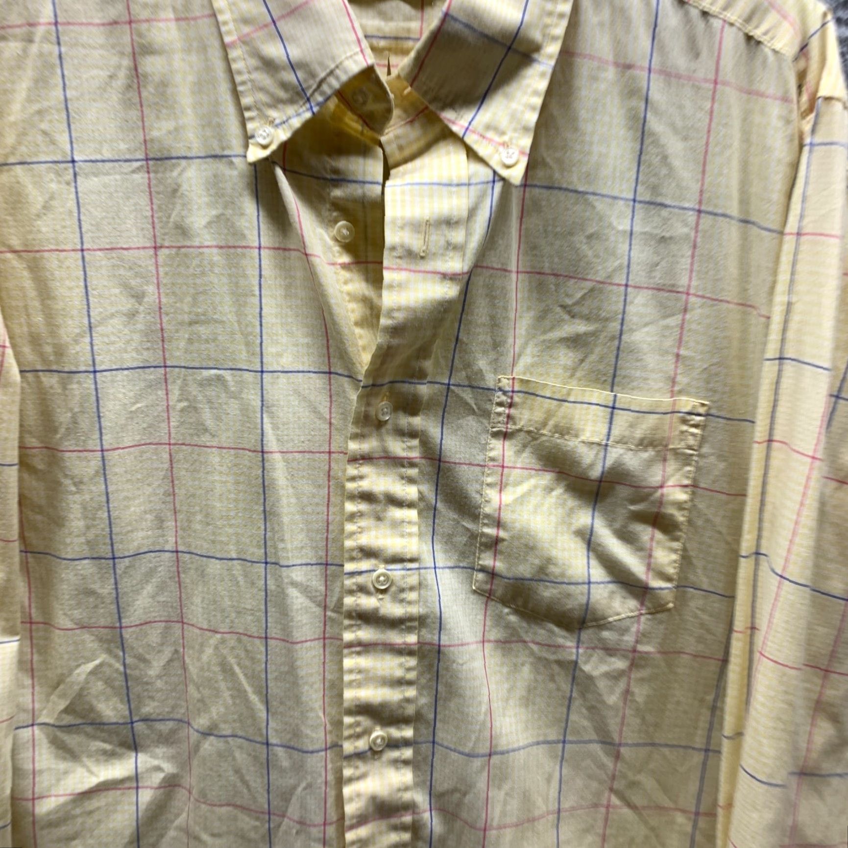 Lands' End VINTAGE Lands' End Shirt Adult Large 16.5 Yellow Button Up Casual Cotton Mens Size US XL / EU 56 / 4 - 3 Thumbnail