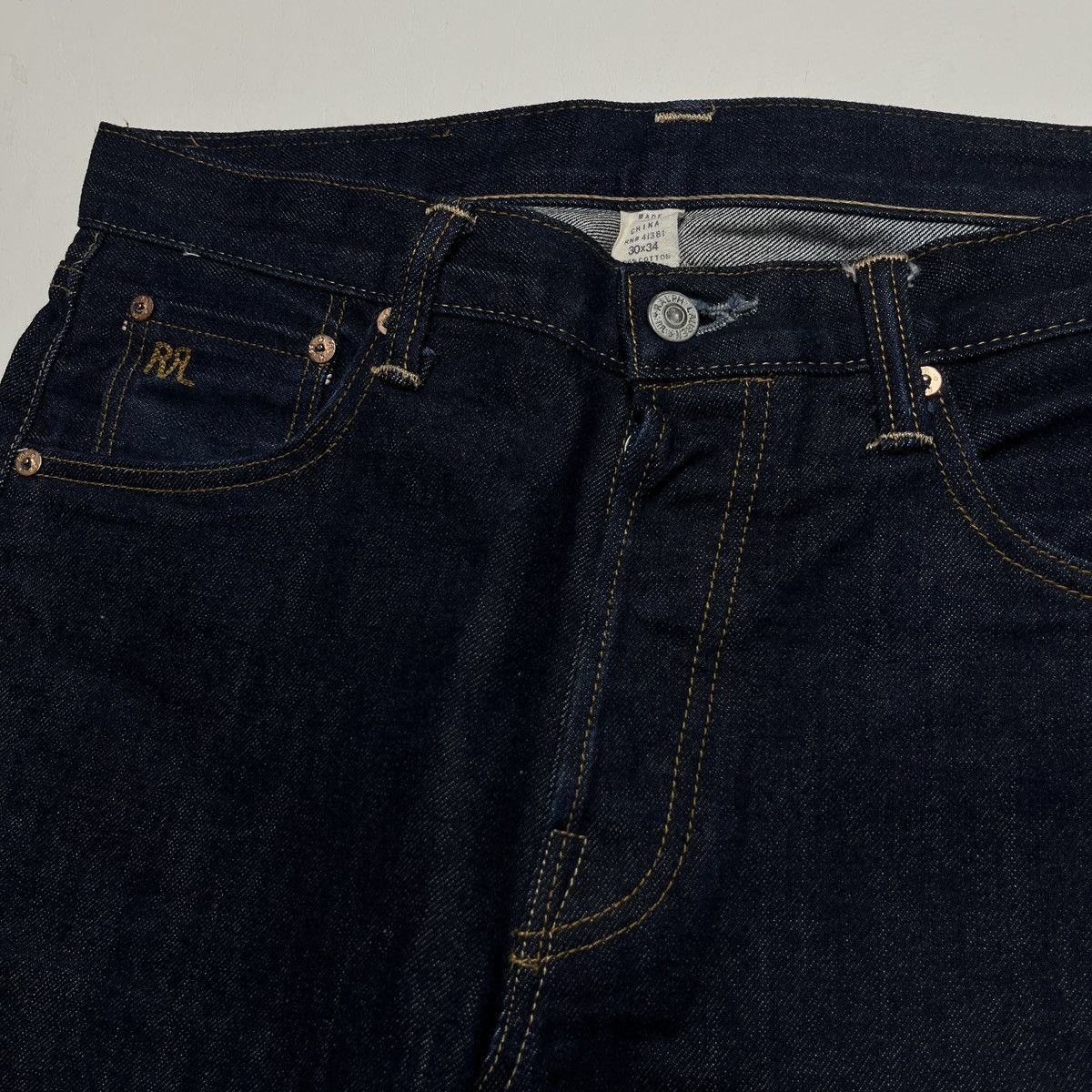 RRL Ralph Lauren Ralph Lauren Double RL Raw Denim Selvedge Pants Size US 32 / EU 48 - 6 Thumbnail