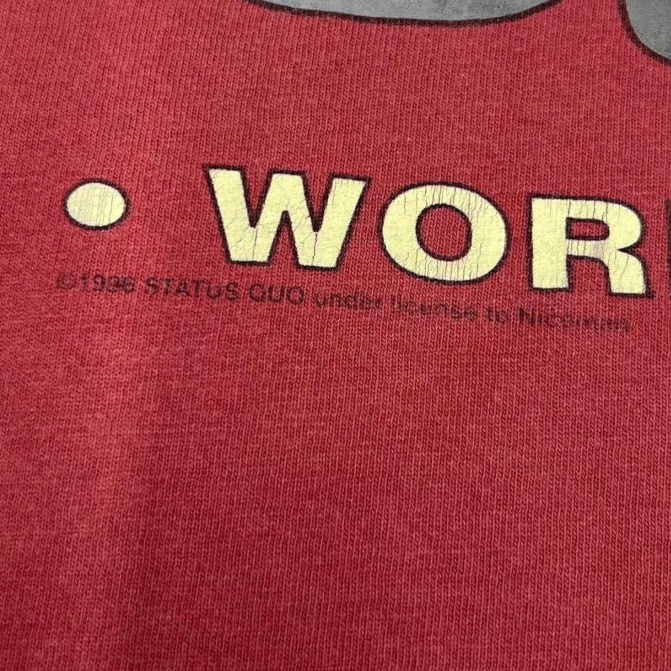Fruit Of The Loom VINTAGE Status Quo (1996) Can’t Stop World Tour T-Shirt XL Red Graphic Print Men’s Short Sleeve Cotton Pop Rock Band Single Stitch Shirt Size US XL / EU 56 / 4 - 3 Thumbnail