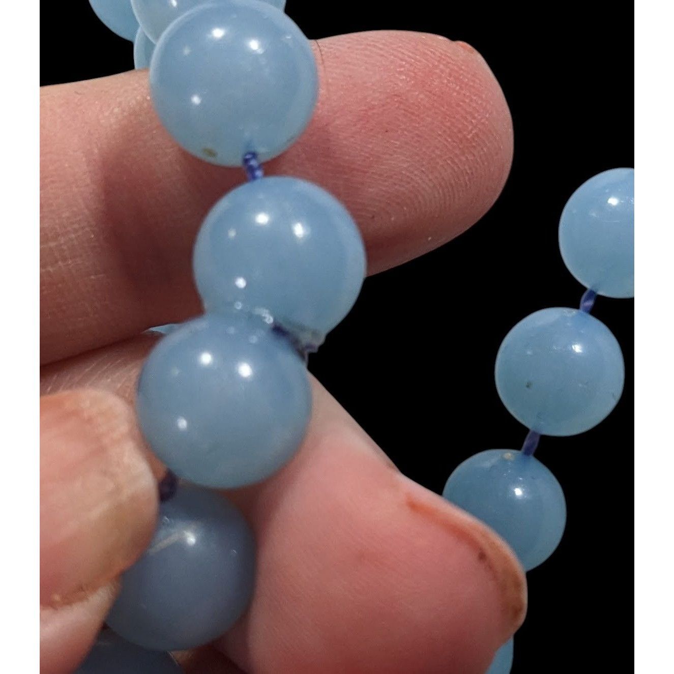 Other Casual Light Blue Extra Long Plastic Beaded Necklace Size ONE SIZE - 3 Thumbnail